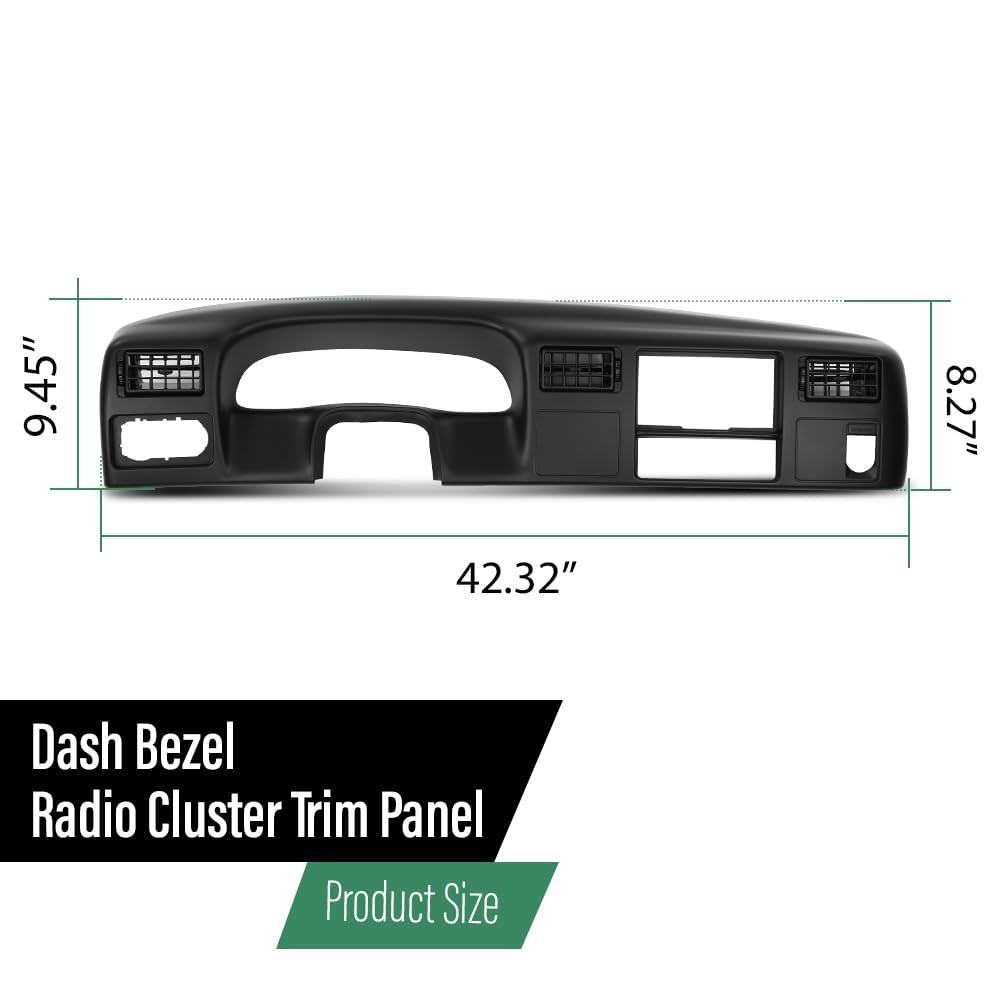 Black Dash Trim Panel Radio Cluster Bezel for Ford F250 F350 Super Duty 99-04