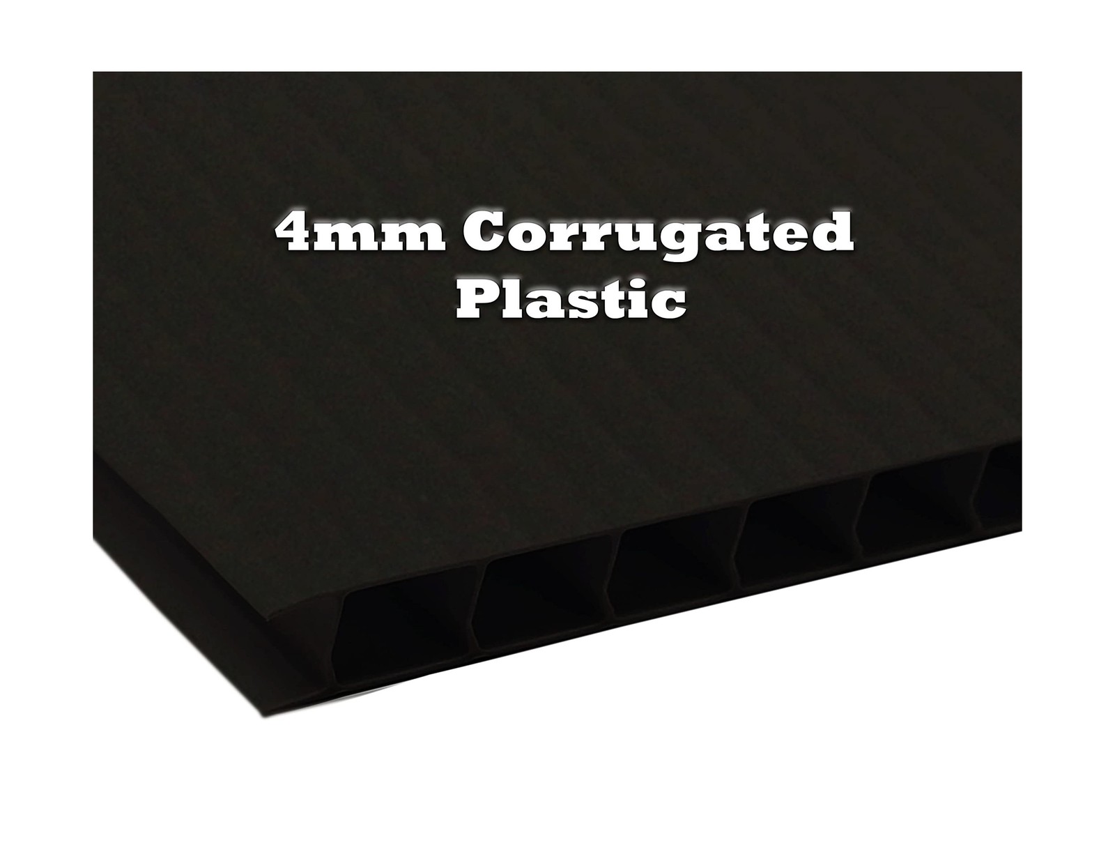 20×20 4mm Corrugated Plastic Sheets 50 Pack Black Lightweight, Blank Boards D…