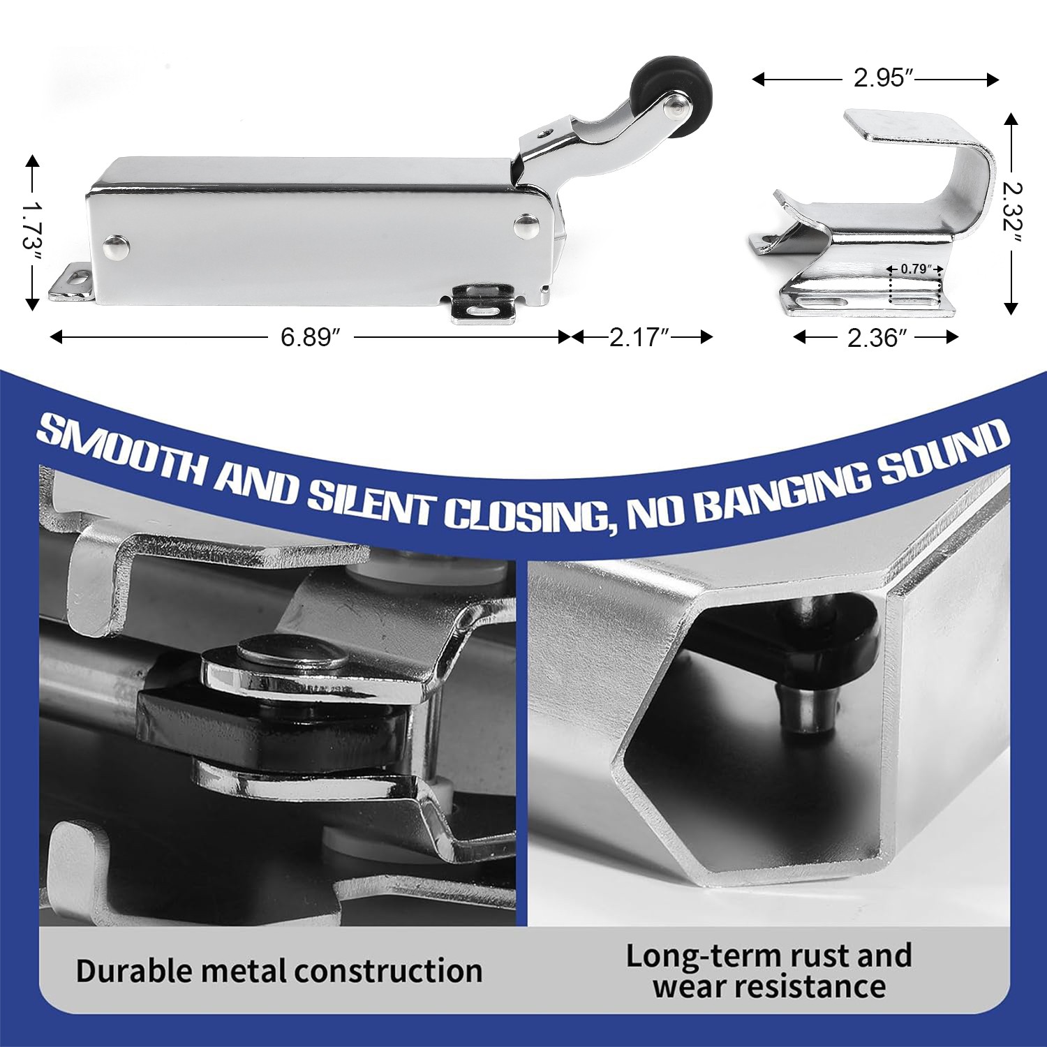 UPGRADED FOR KASON 1094 SURECLOSE HYDRAULIC DOOR CLOSER W/FLUSH TO 3/4 INCH HOOK