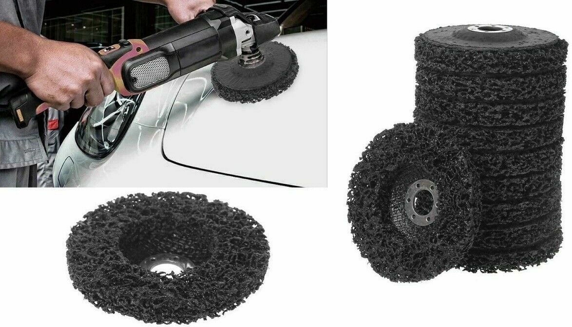 10PCS 4-1/2″ x7/8 Black Poly Strip Clean Disc Paint Stripping Rust Removal Wheel
