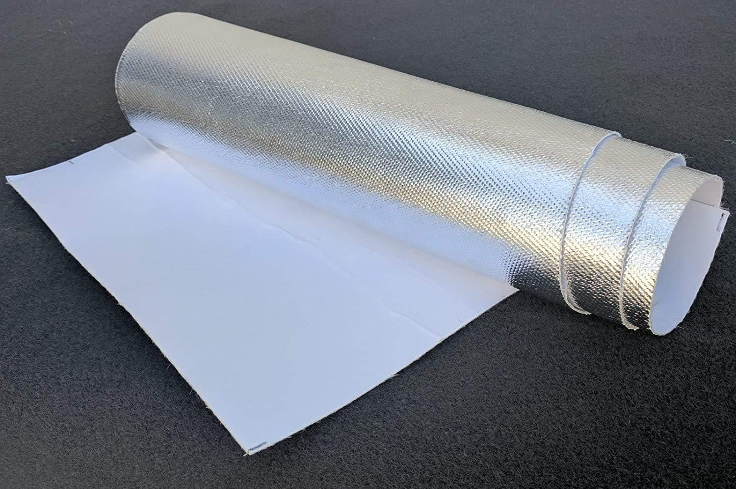 Aluminized Heat Shield Thermal Barrier Adhesive Backed Heat Blanket (12” X 24”