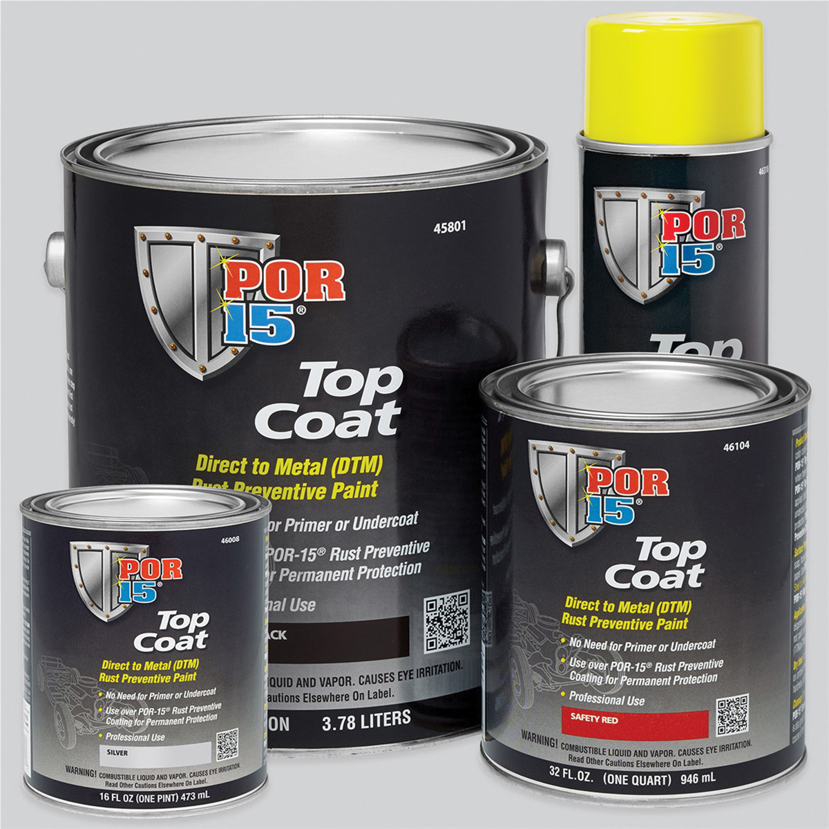 POF.46818 POR-15 INC 46818 Top Coat DTM Paint, 15 oz Aerosol Can, White, Liquid