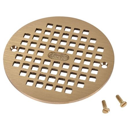 Oatey 80020 5 ” Dia., Brass, Brass Finish, Grate: Round, Grate