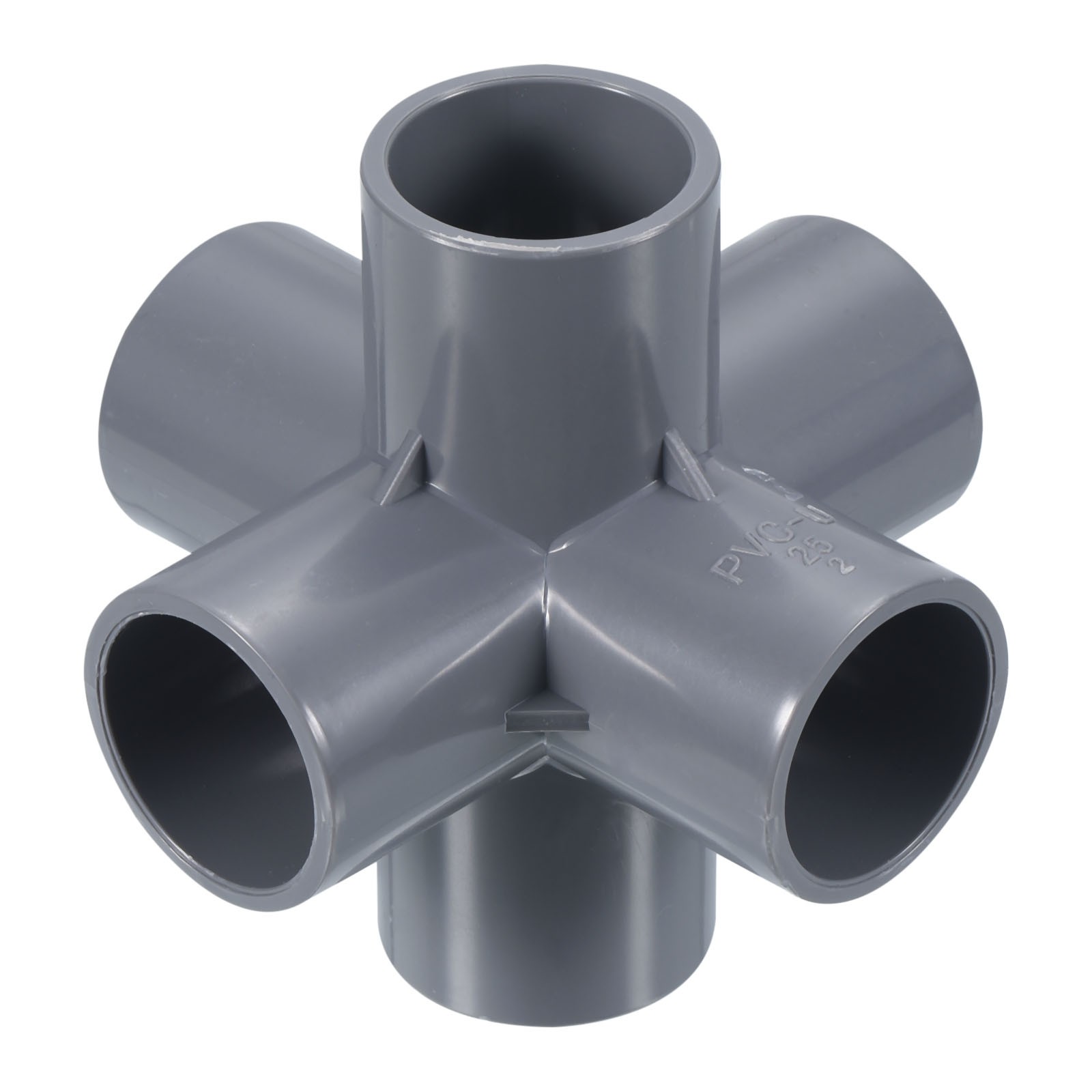 1″ 25mm ID 6 Way Elbow Pipe Fittings UPVC Joint Coupling Pipe Adapter Gray