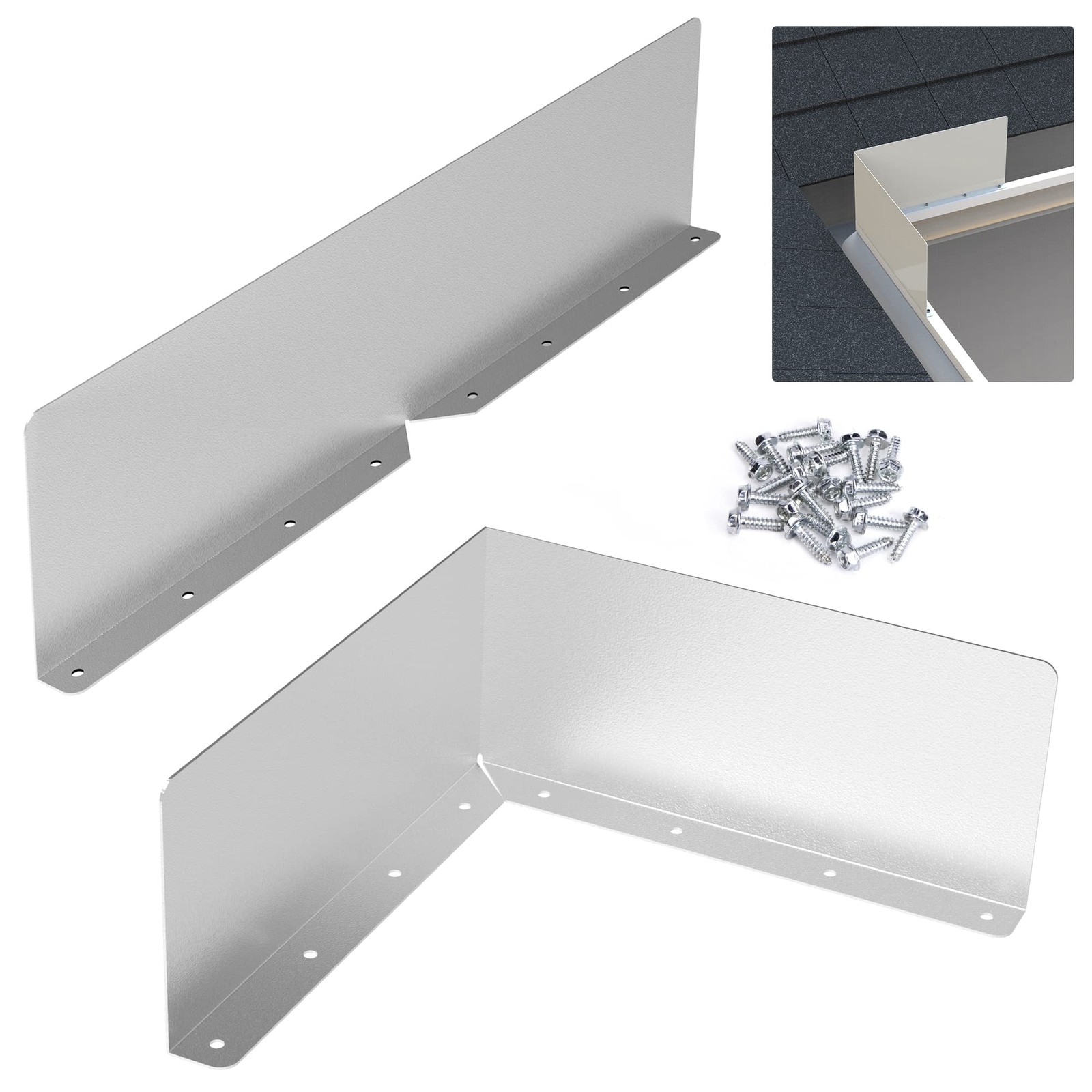 2 Pcs Gutter Valley Splash Guards,Rain Gutter Valley Roofing Gutter Guards, Dive