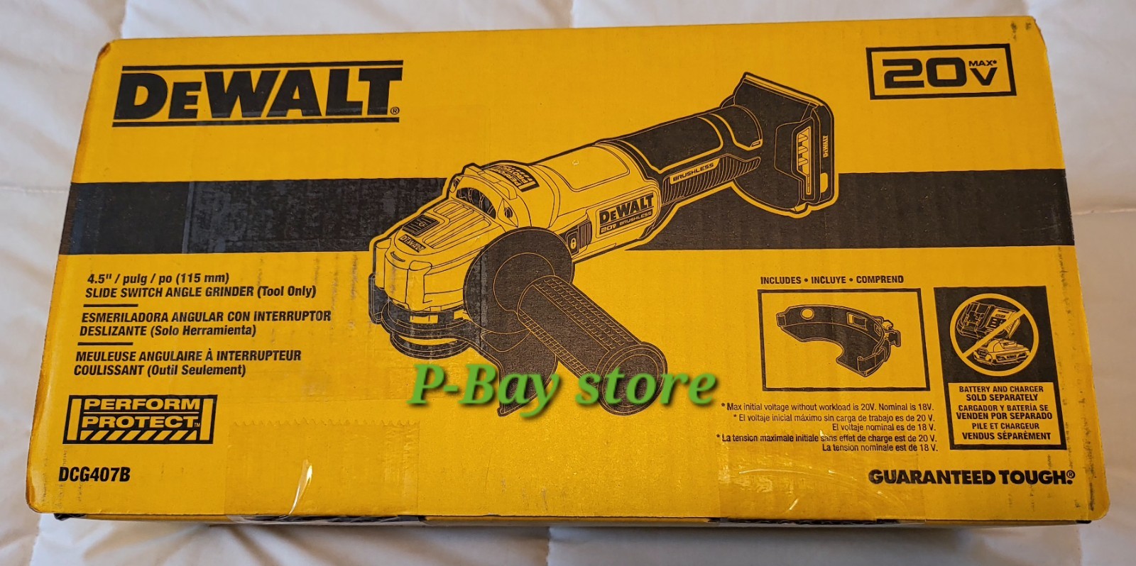 DCG407 DeWalt 20V MAX Brushless Cordless 4-1/2 in. Slide-Swtch Grinder Tool Only