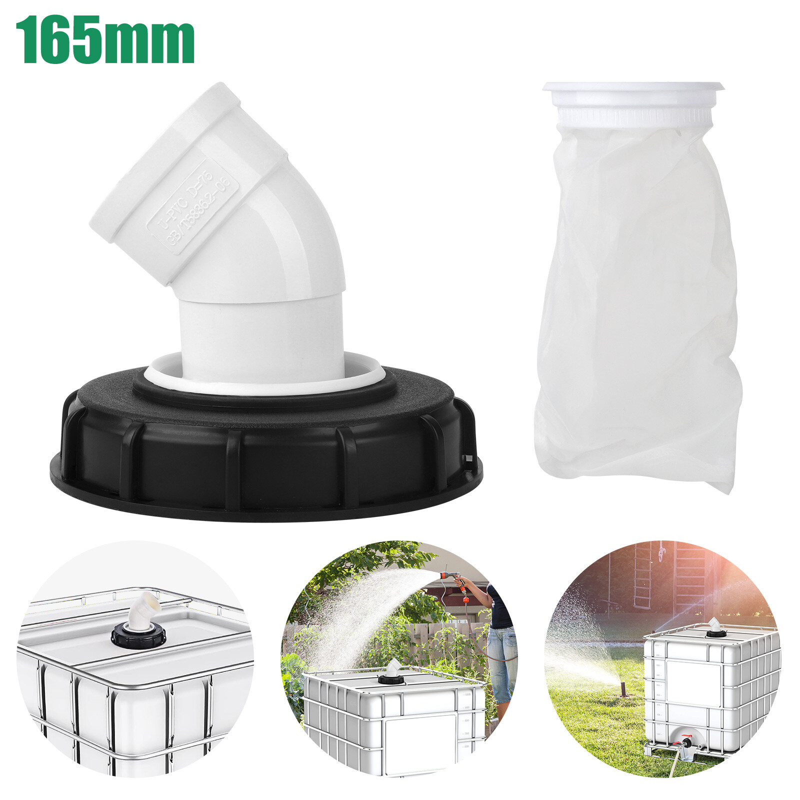 IBC Lid Filter Nylon Washable With Lid 45° Rain Water Filter Cover
