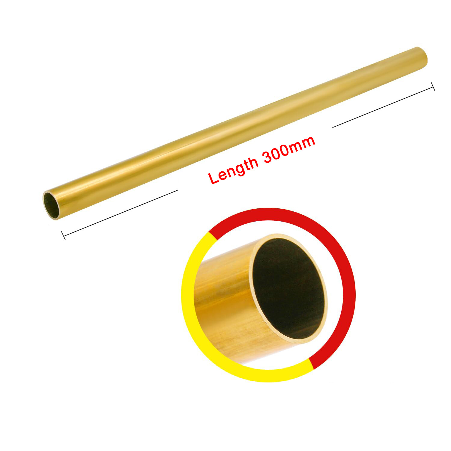 Brass Tube 1mm 2mm 3mm 4mm 5mm 6mm 7mm 8mm 9mm 10mm 11mm 12mm 13mm O.D. x 300mm