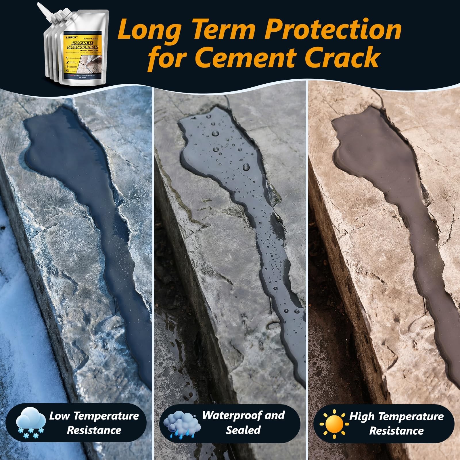 Concrete Crack Filler,5 LB High Elasticity Cement Crack Filler,Self-Leveling …