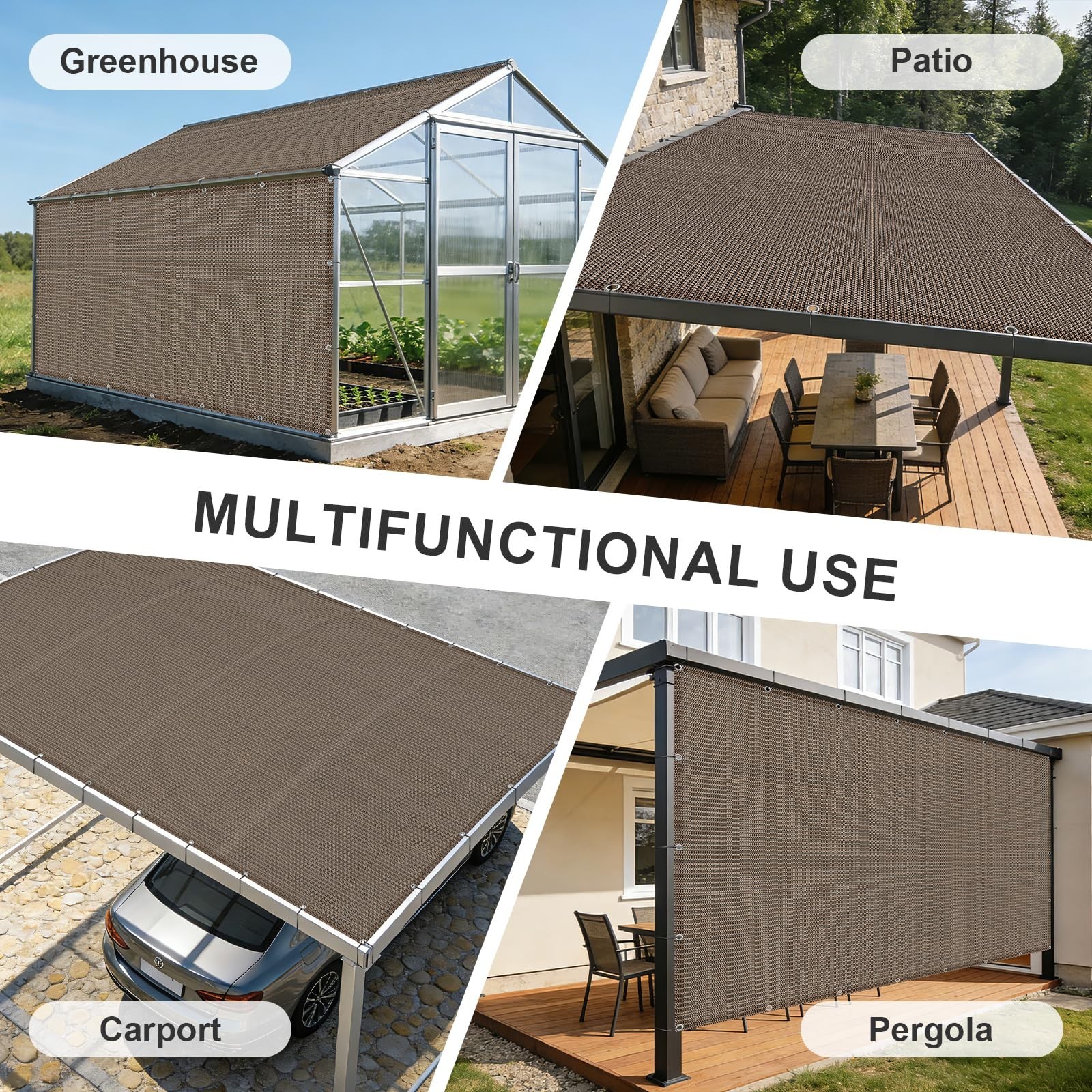 Cool Area Sun Shade Cloth with Grommets 8×10 FT Shade Panel Shade Tarp Screen…