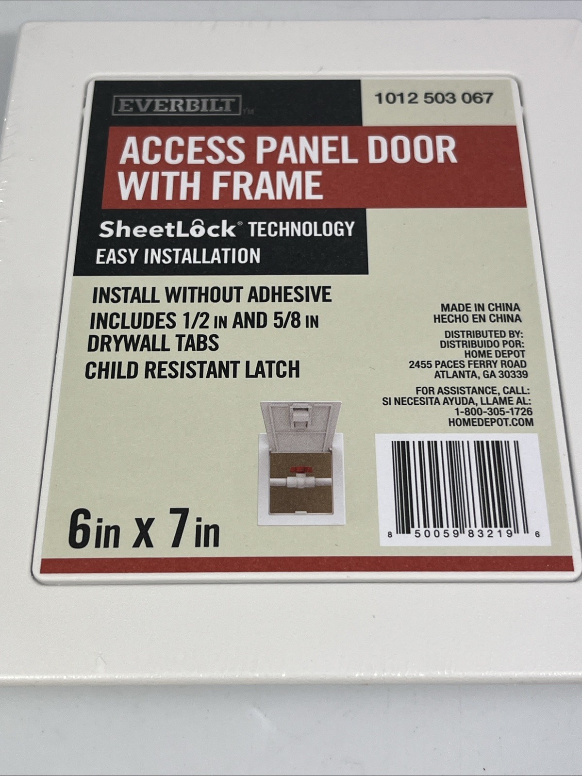 Everbilt Access Panel with Frame and Sheetlock Technology 1/2 & 5/8 Tabs 6″ x 7″