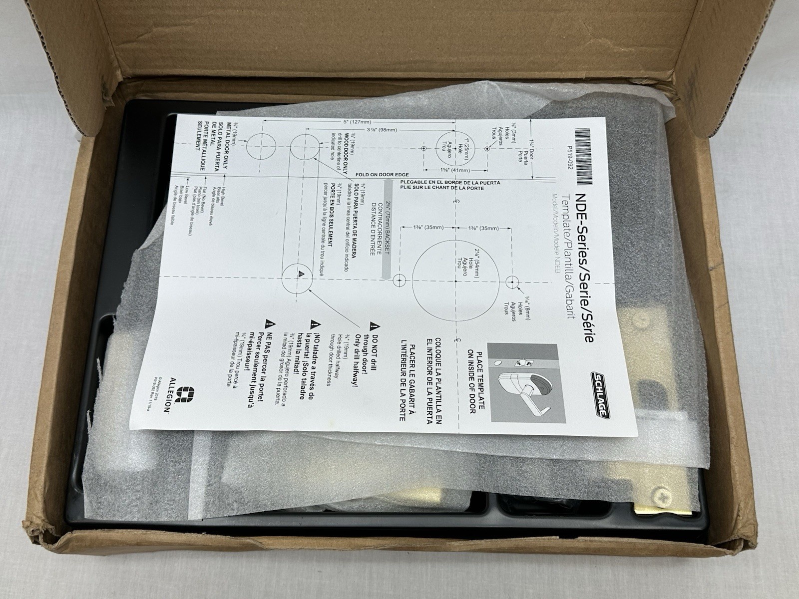 Schlage GR1 Mobile Wireless Cyl Lock NDEBP ATH 606 Latch Bright Brass