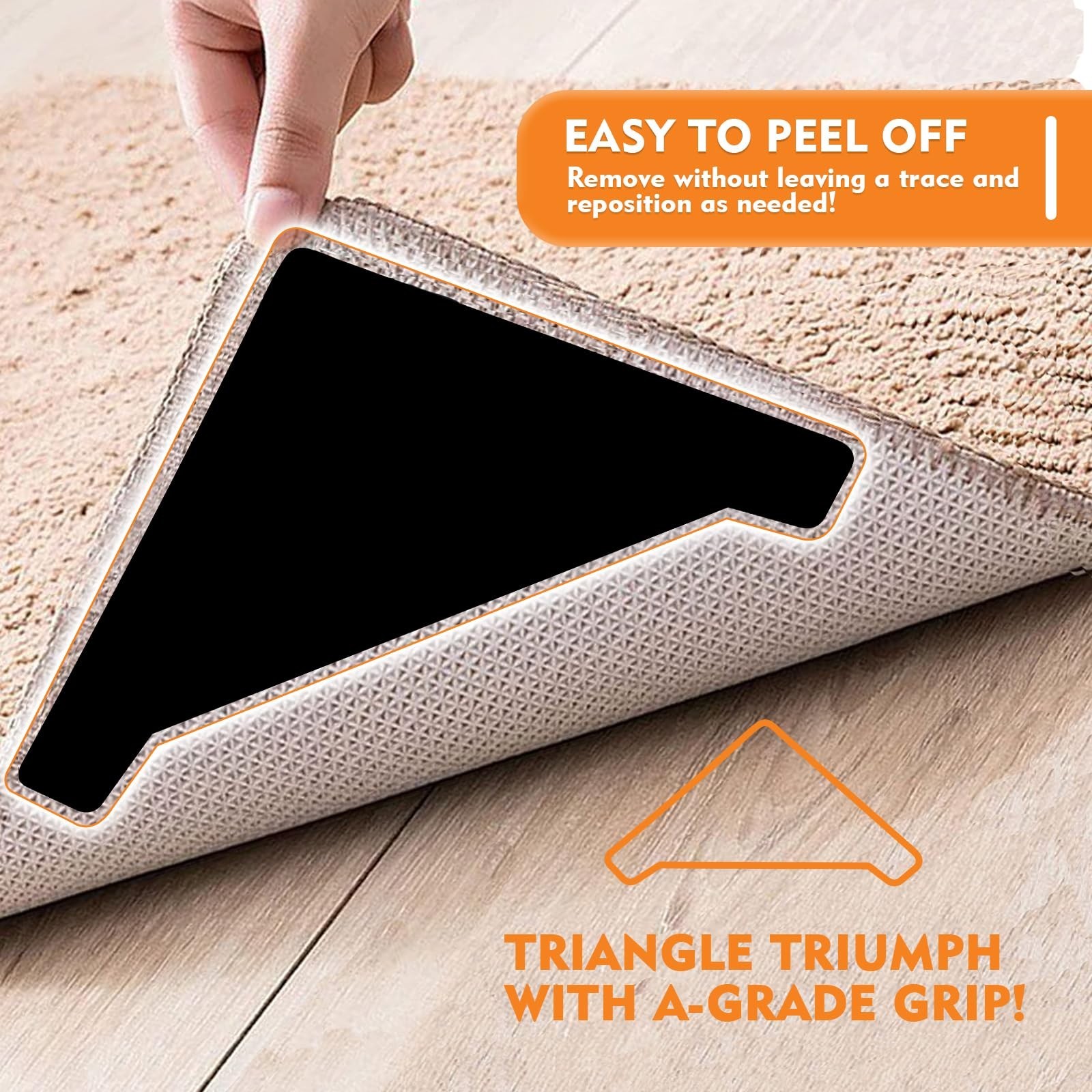 DEVOGUE® 16 PCS Anti-Slip Rug Pads – Dual-Sided Washable & Reusable R