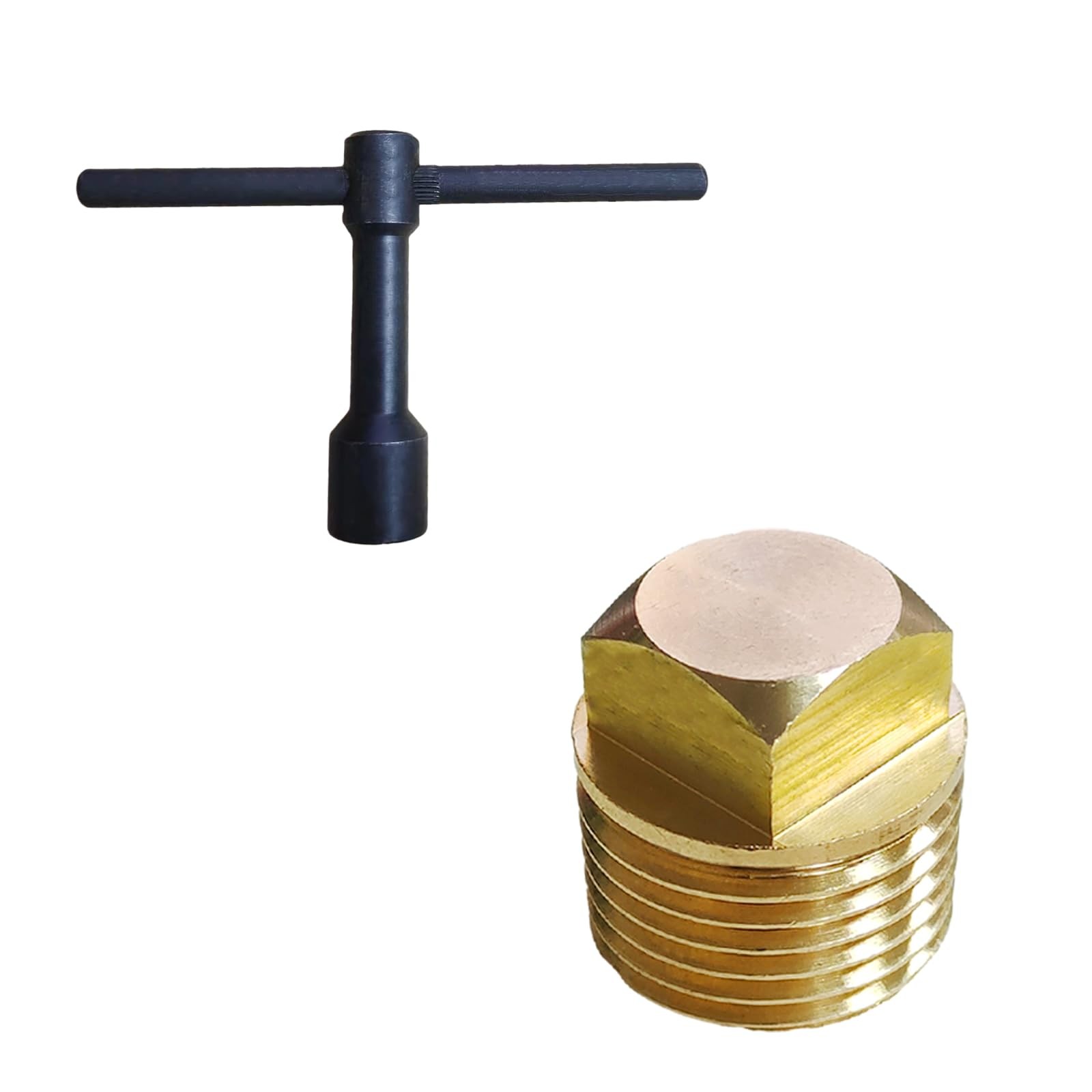 soujkooy 3 Pcs Boat Drain Plug with Wrench, Brass