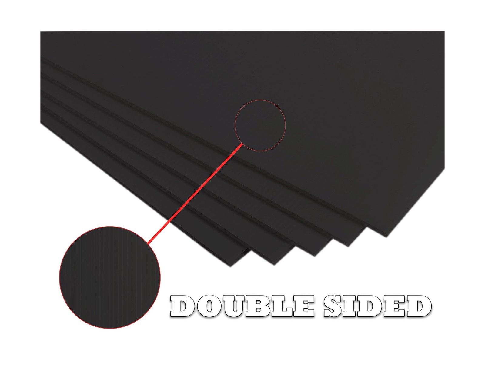 20×20 4mm Corrugated Plastic Sheets 50 Pack Black Lightweight, Blank Boards D…
