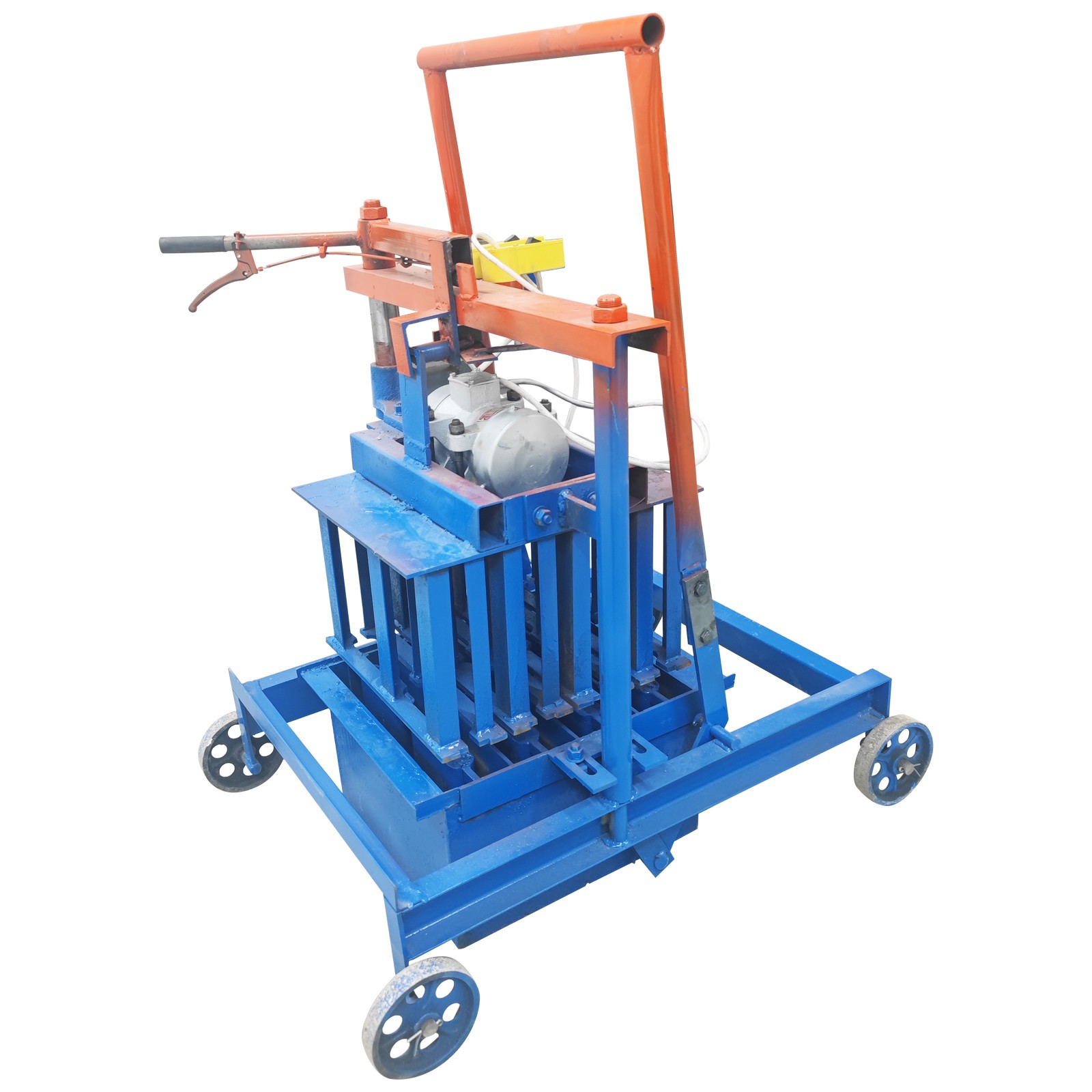 H4-hole mold Hand-propelled Hollow Soil Block Brick Molding Machine 220V 550W