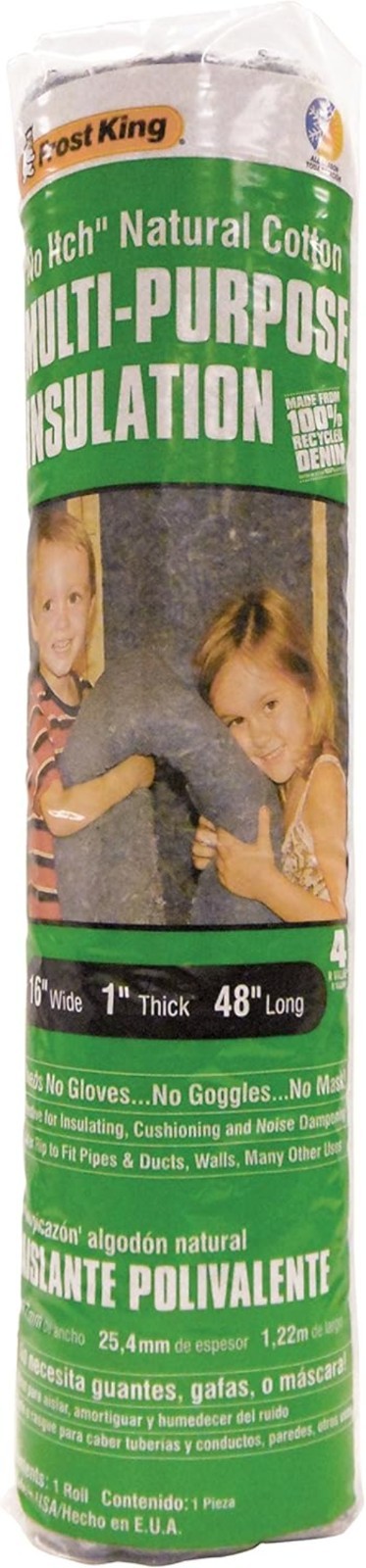 Multi-Purpose Insulation 16x1x48 Inch for Cushioning and Noise Dampening