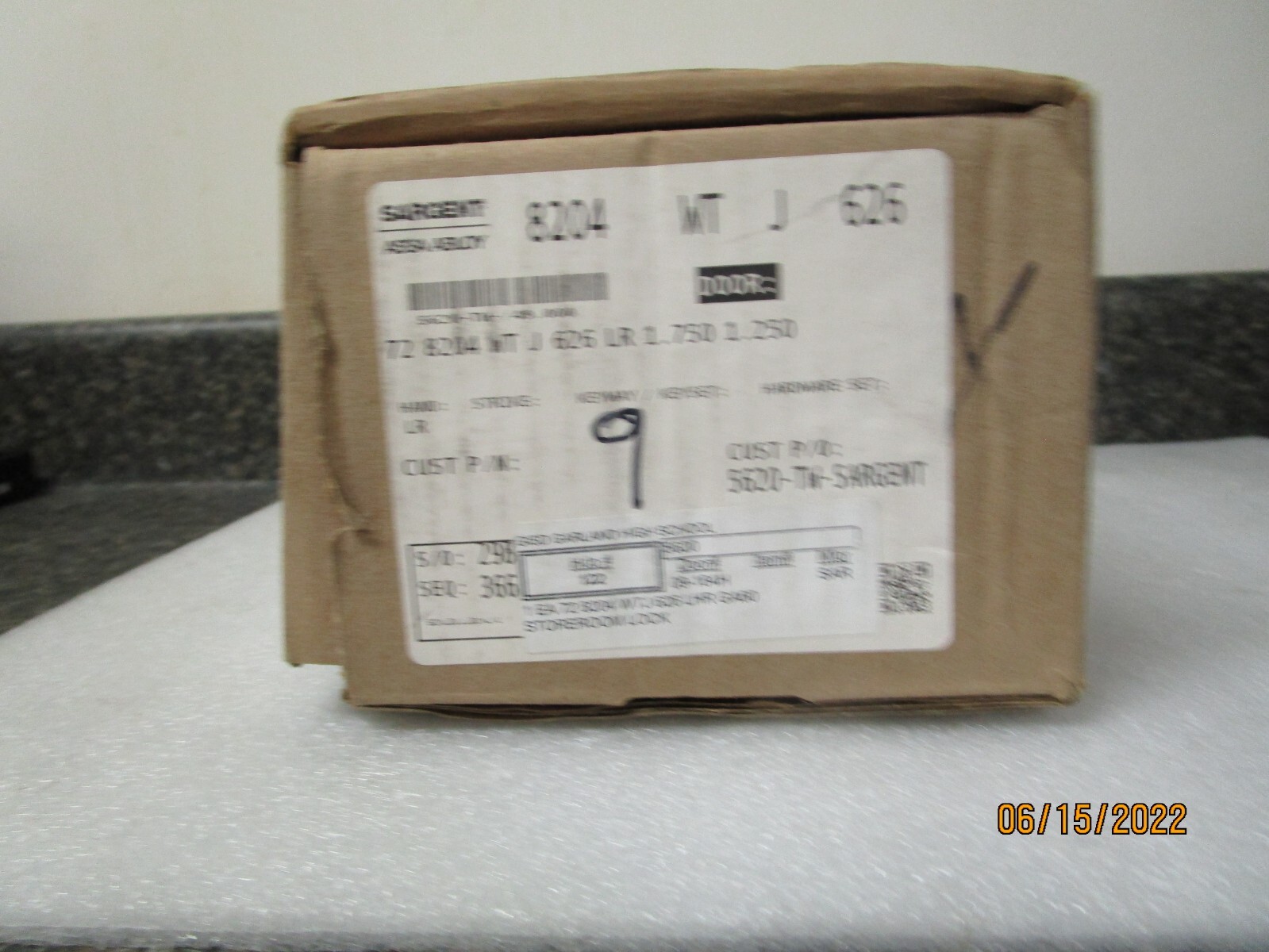 Sargent ASSA Abloy Lock Set 8204 WT J 626 LR 1.750 1.250
