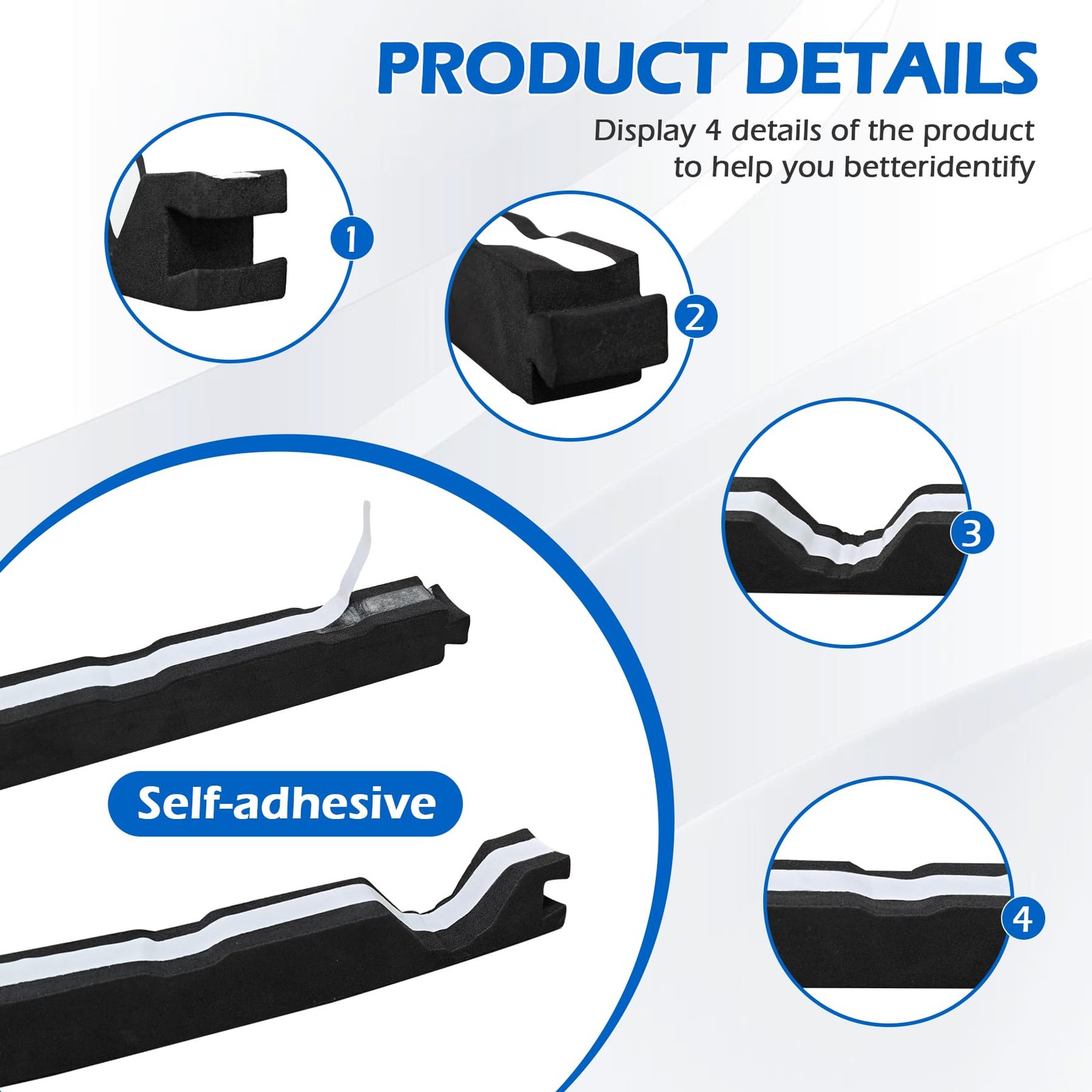 Upgrade Self-Adhesive 9 in Outside Classic Rib Profile Foam outer,
