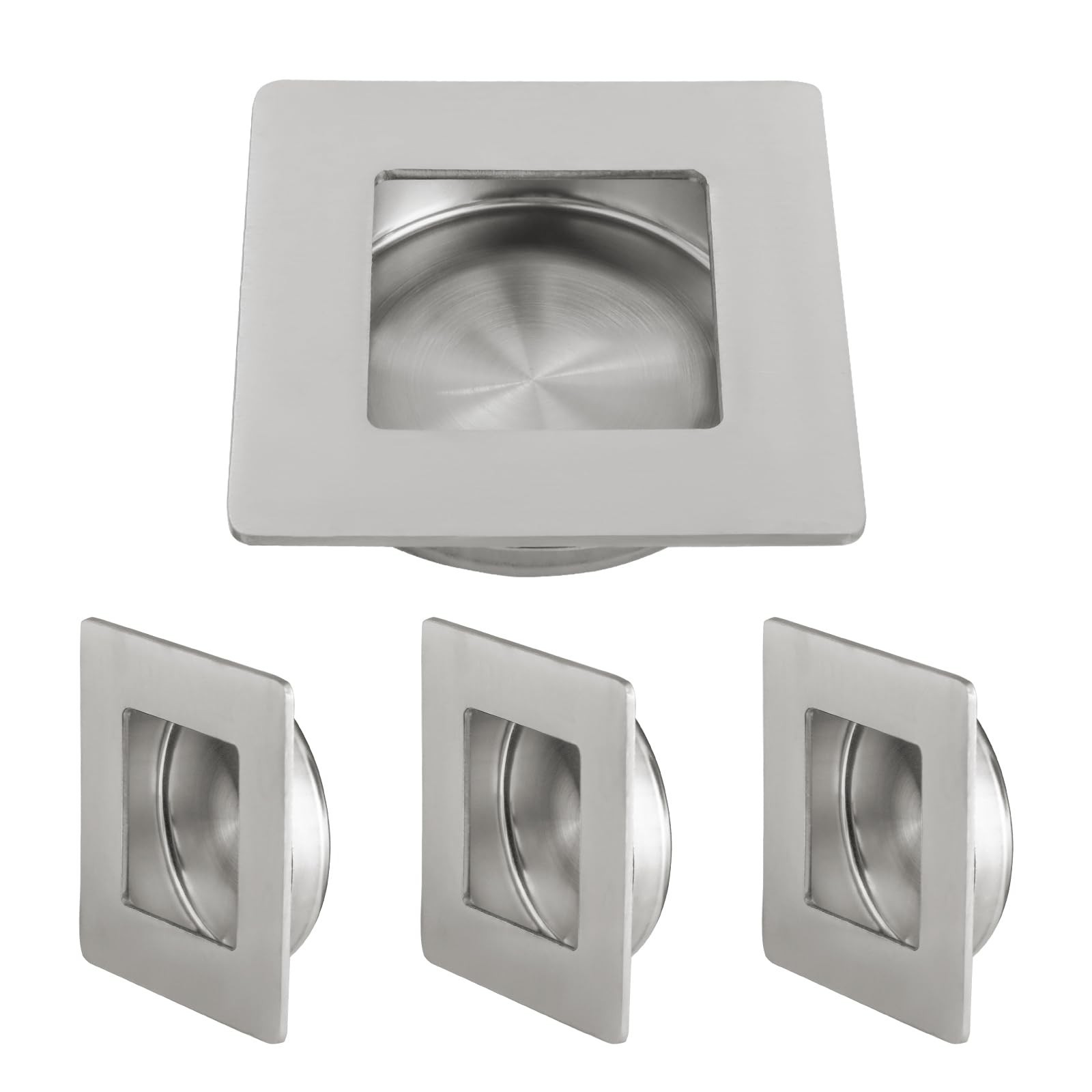 HOMOTEK 4 Pack Recessed Sliding Closet Door Finger Pulls, 2-3/4 Inch Square, …