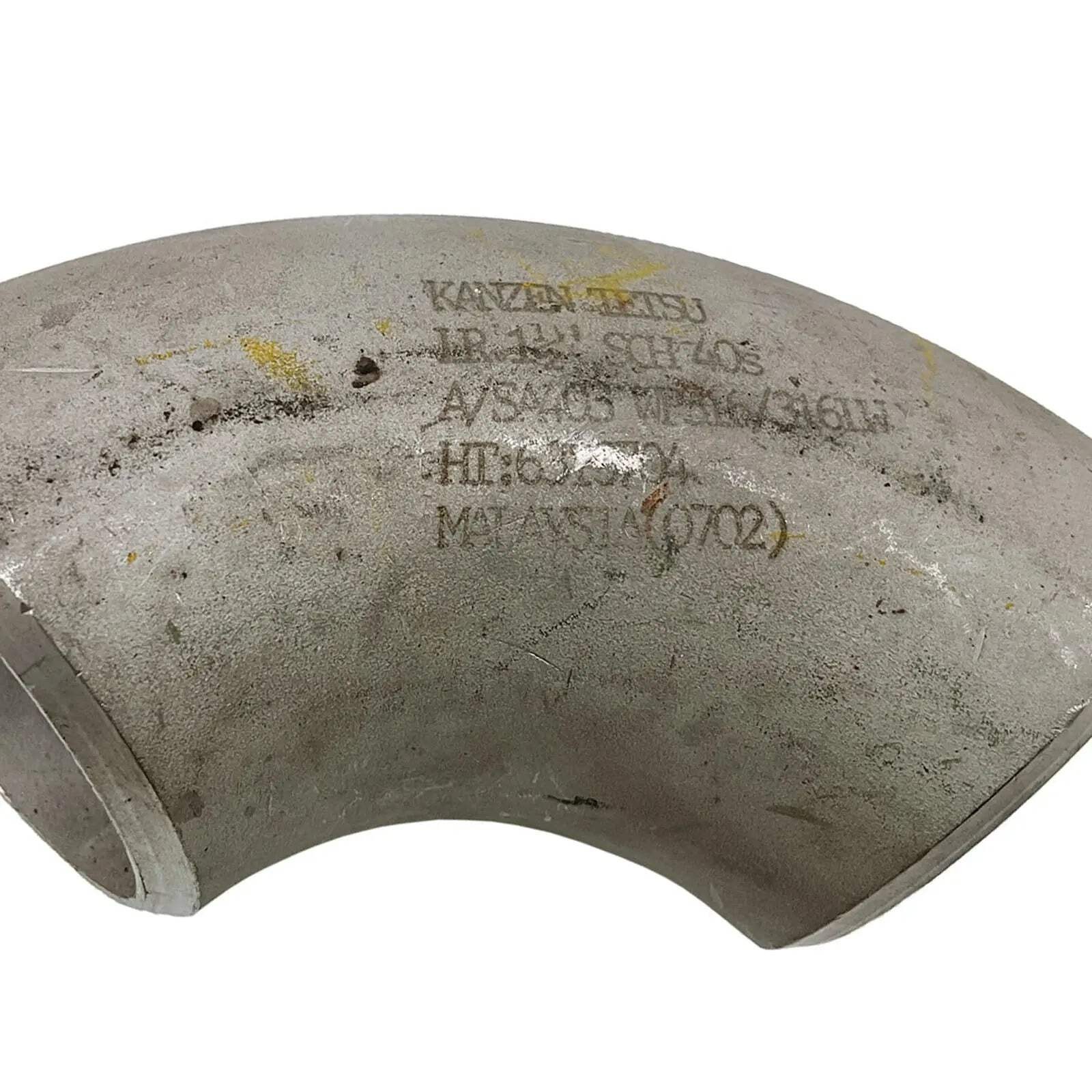 Kanzen-Tetsu Long Radius 90o Elbow 316 Stainless Steel 40mm (1 1/2″) Buttweld