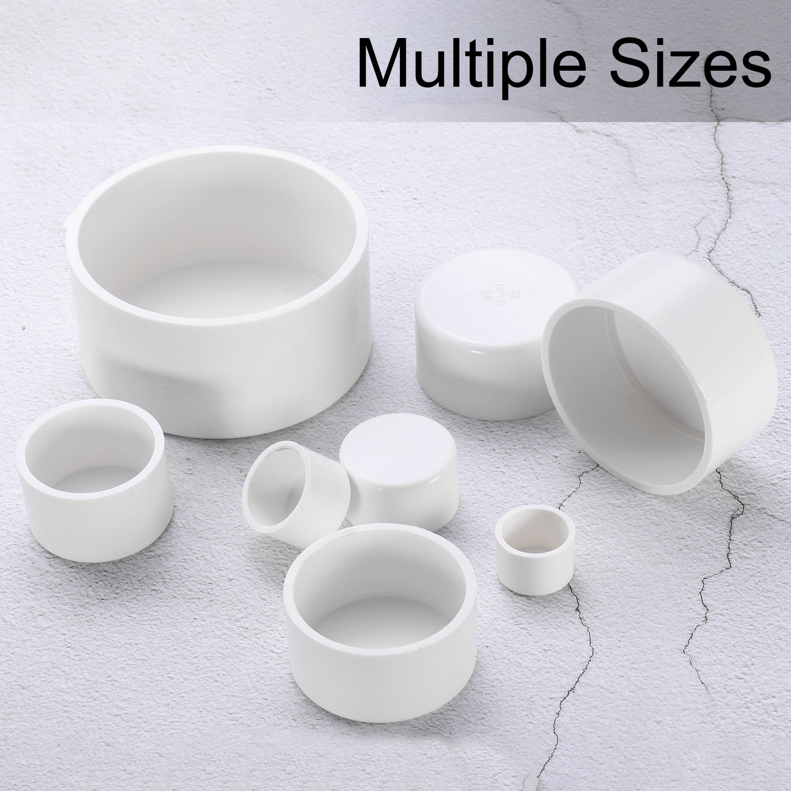 3Pcs Pipe End Cap Fitting 2.5 Inch Plug Adapter Socket Fittings White