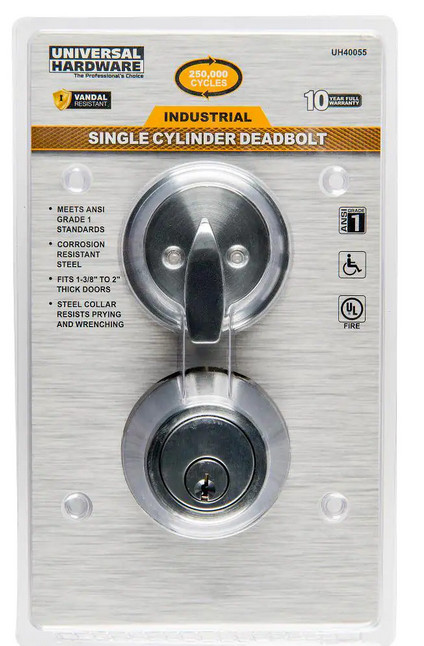 Universal Hardward 2-3/4 in. Single Cylinder Heavy-Duty Industrial Deadbolt