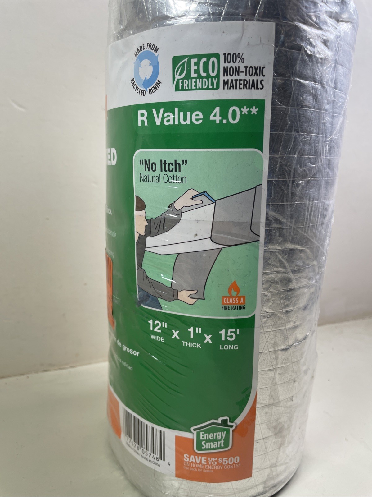 Frost King CF55 Foil Backed “No Itch” Natural Cotton Duct Wrap 12″ 1″ Thick 15′