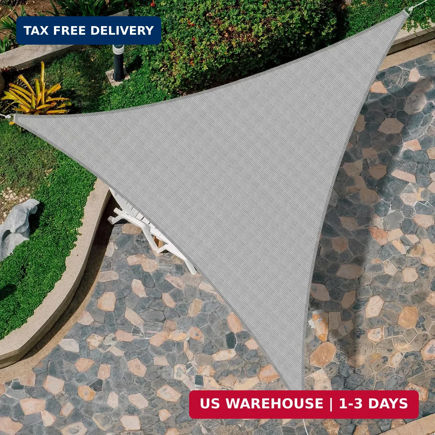 Sun Shade Sail Triangle 6’x6’x6′ Shade Canopy UV Resistant Outdoor Patio Cover f