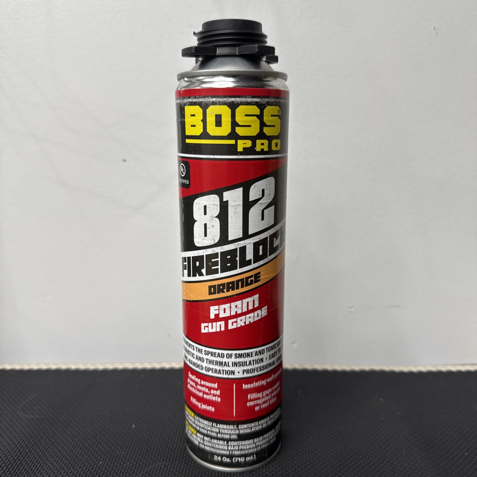 BOSS PRO 812 FIREBLOCK ORANGE FOAM GUN GRADE 24 oz.