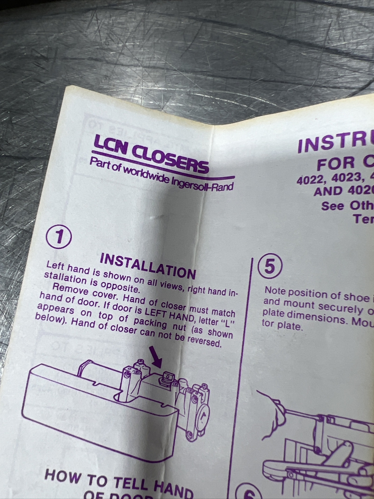 LCN Door Closer For 4020 Series. Nos Surplus. VTG 1987. See Pictures For Details