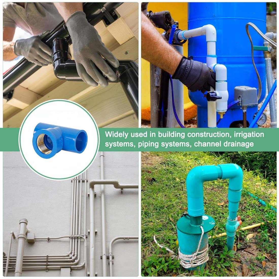 PVC Copper Internal Thread 3-Way Water Supply Pipe Fittings Adapter Connector