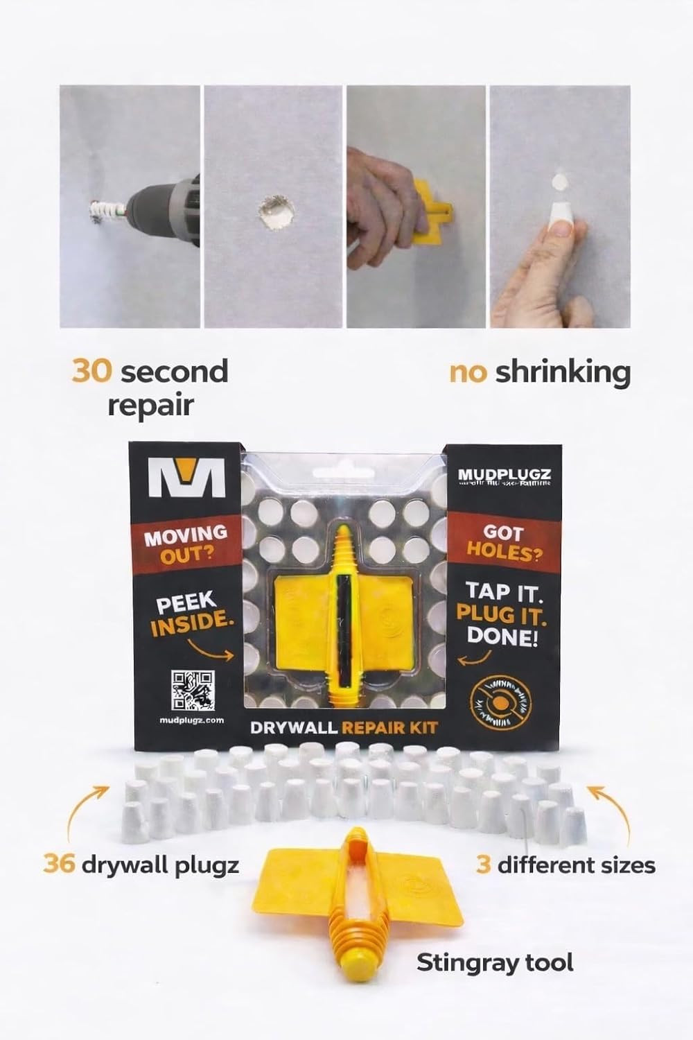 FIX Drywall Anchor Holes Fast – Drywall Hole Repair Kit – No Mesh – No Spackle