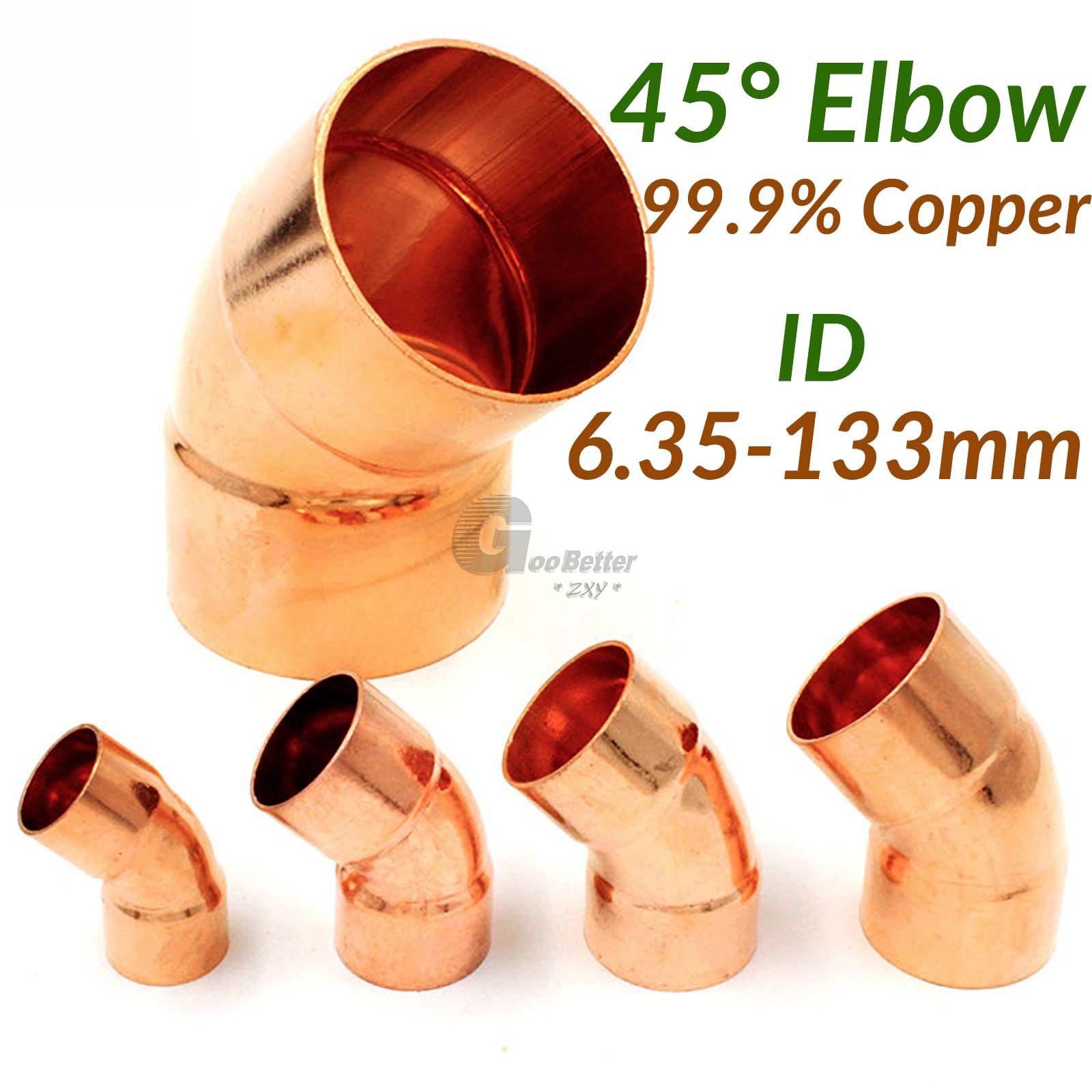 6.35-133mm Solder Copper 45° Elbow Plumbing Pipe Fittings Pre Soldered Microbore