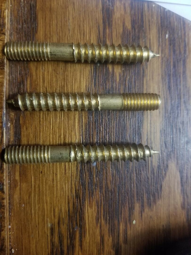 100 Hanger Bolts 2.5” x 5/16″ Brass Plated New Never Used