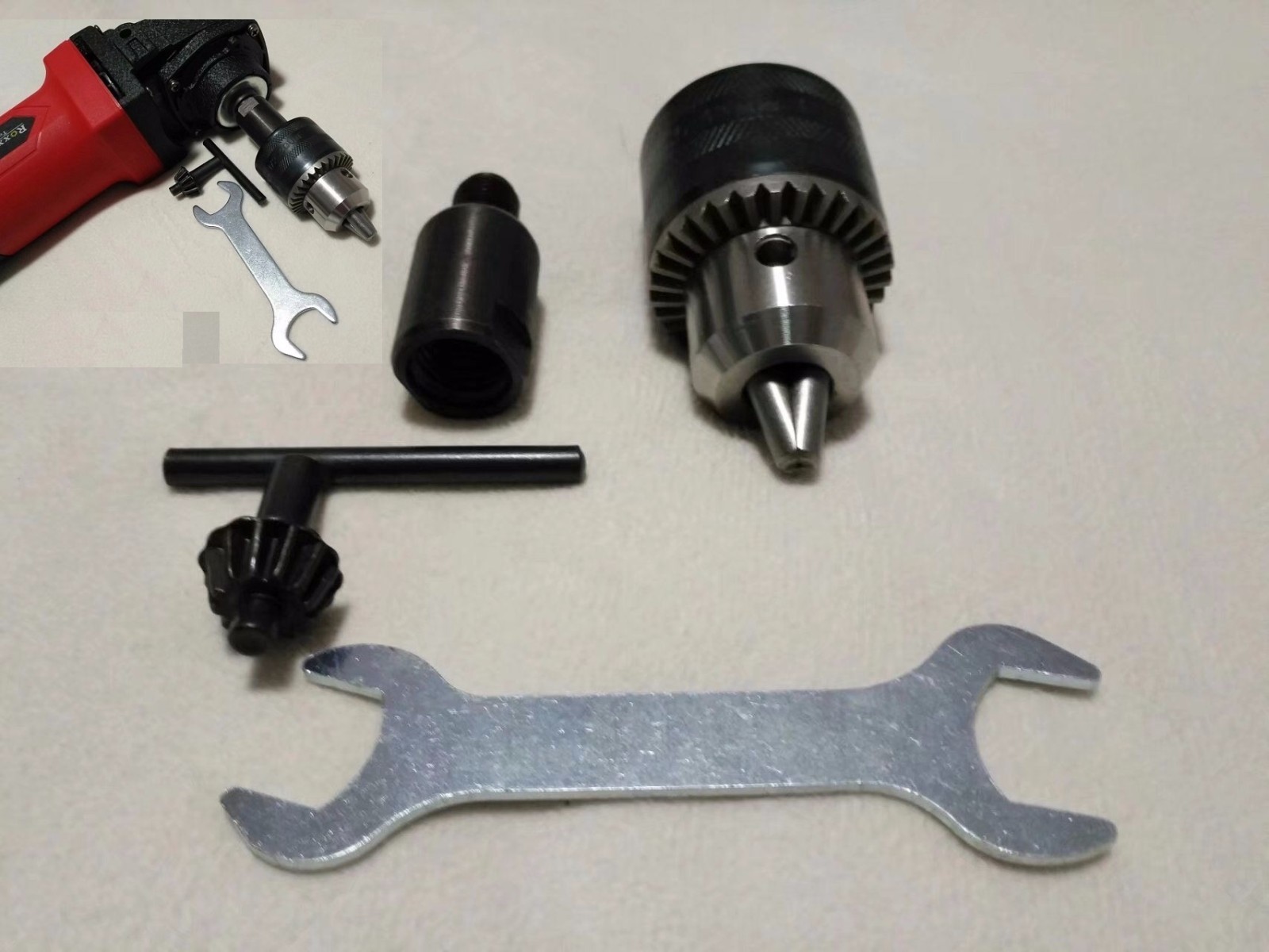 Universal Drill Chuck Adapter Fits 5/8-11 Angle Grinder Wet Stone Polisher