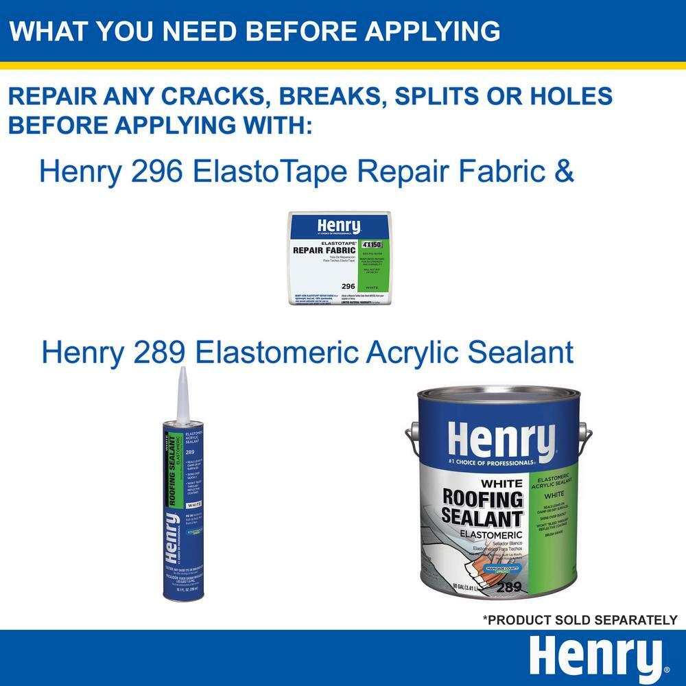 Henry Elastomeric Roof Coating Water-Based Acrylic Solar-Flex White 4.75-Gal.