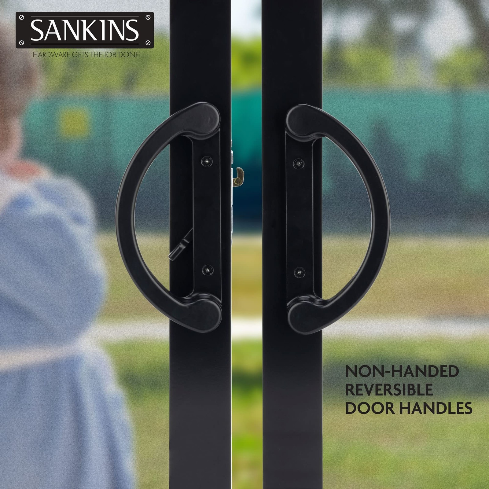 Sliding Patio Door Handle Pull Set with Mortise Lock, Full Replacement Black …