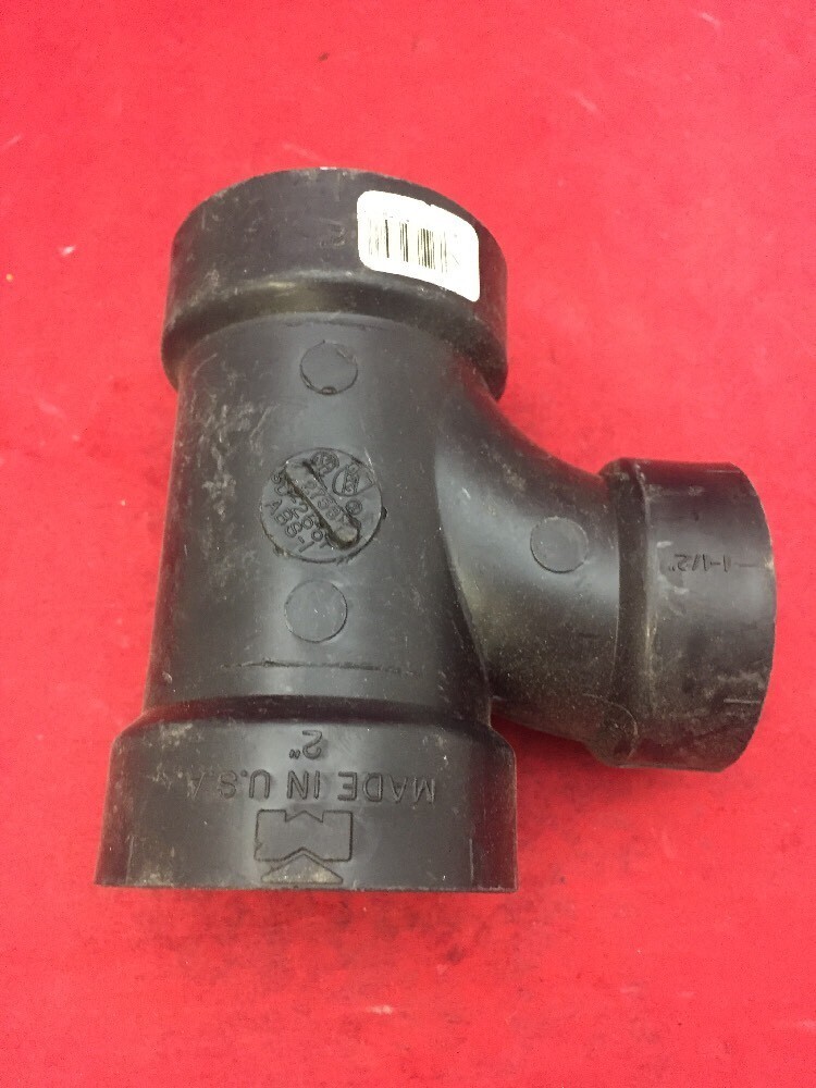 One New ABS Plastic Pipe Fitting 2″x2″x1-1/2″ WYE Combo 4.75″ Long Black