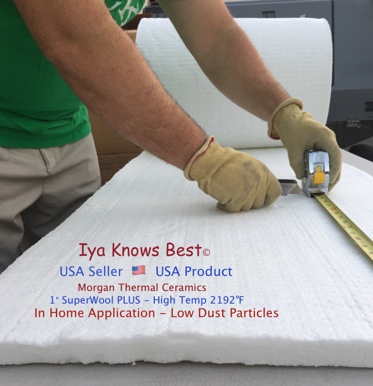 1″ SuperWool Plus 24×24″ Ceramic Fiber Blanket ALTERNATIVE Thermal Ceramic 2192F