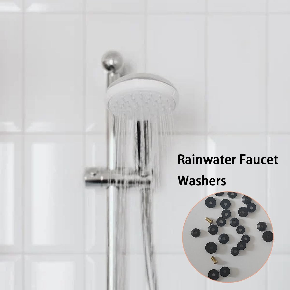 58 PCS Faucet Washers Assortment Kit, Flat & Beveled 0.59 inches, Black