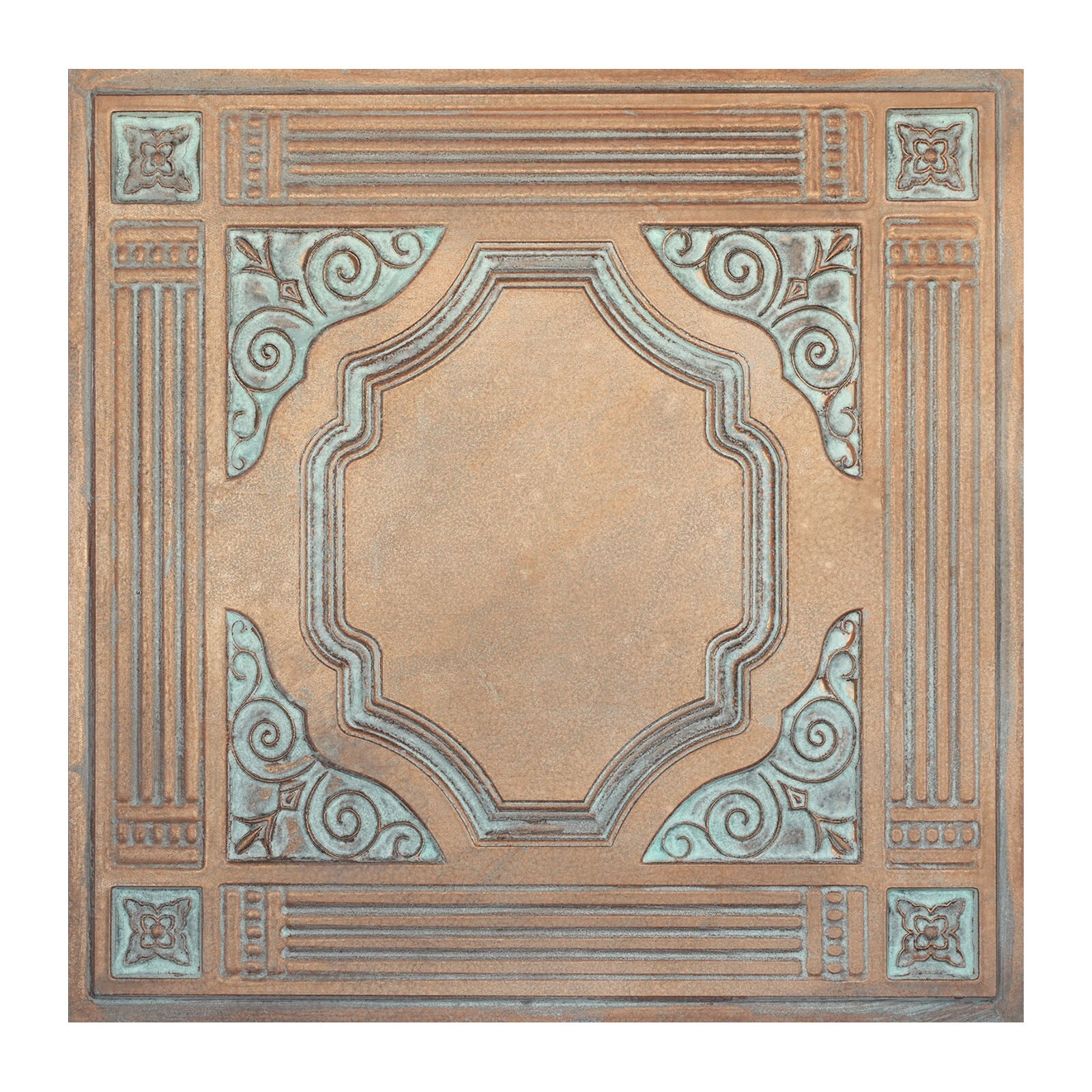 Faux tin vintage Ceiling tiles decor wall panels PL65 weather copper 10pcs/lot
