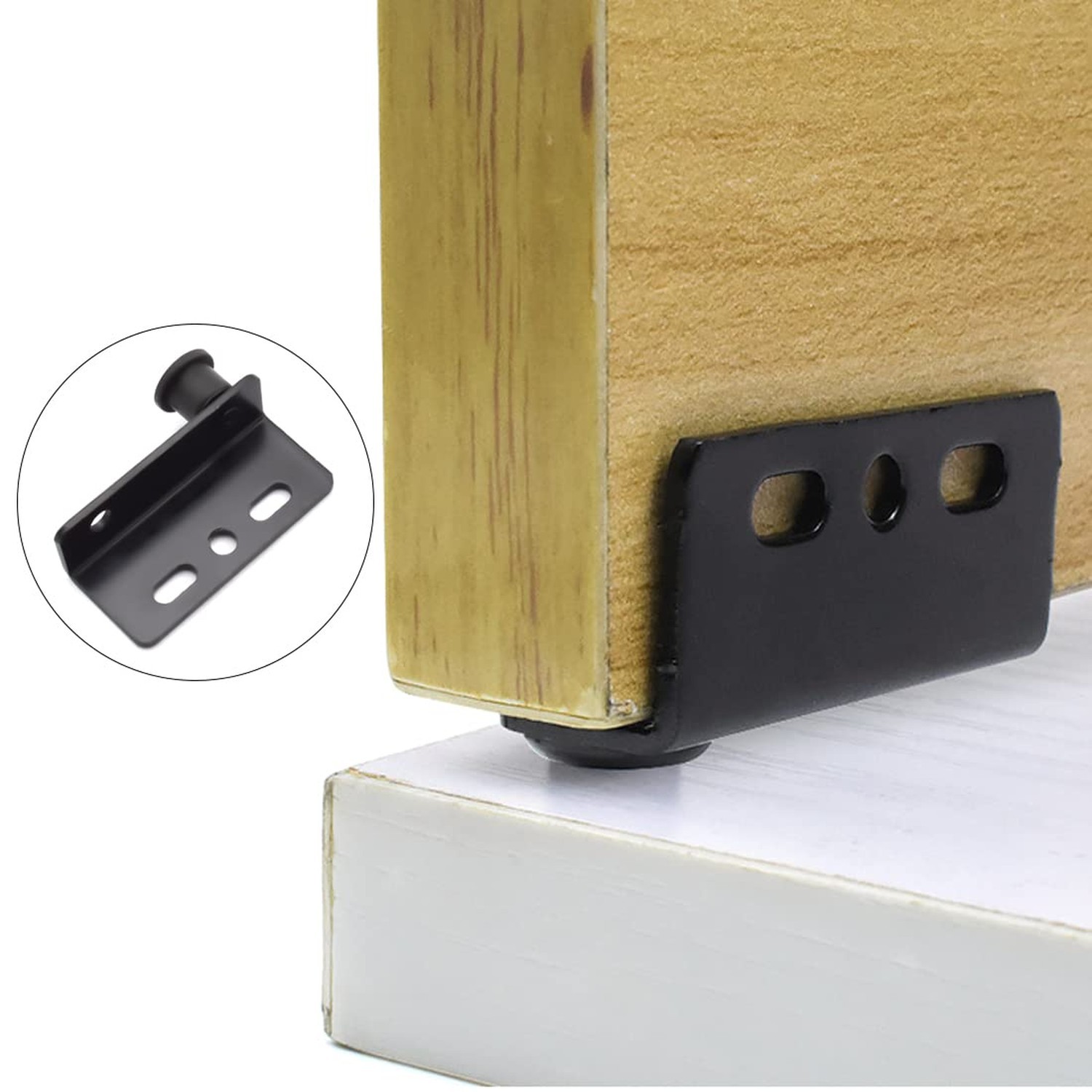 2 Sets Pivot Hinges Black Heavy Duty Concealed Shaft Door Hinges with Bushing…