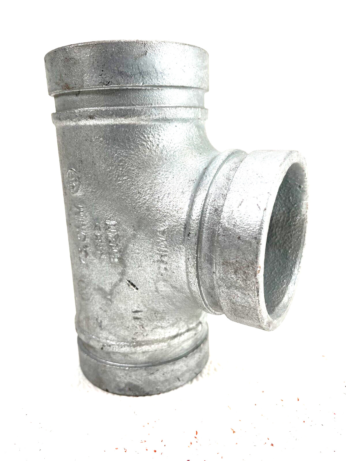 SPF Style ST-1 Straight Tee 2-1/2″ Galvanized Grooved End IPS Pipe Size Fitting