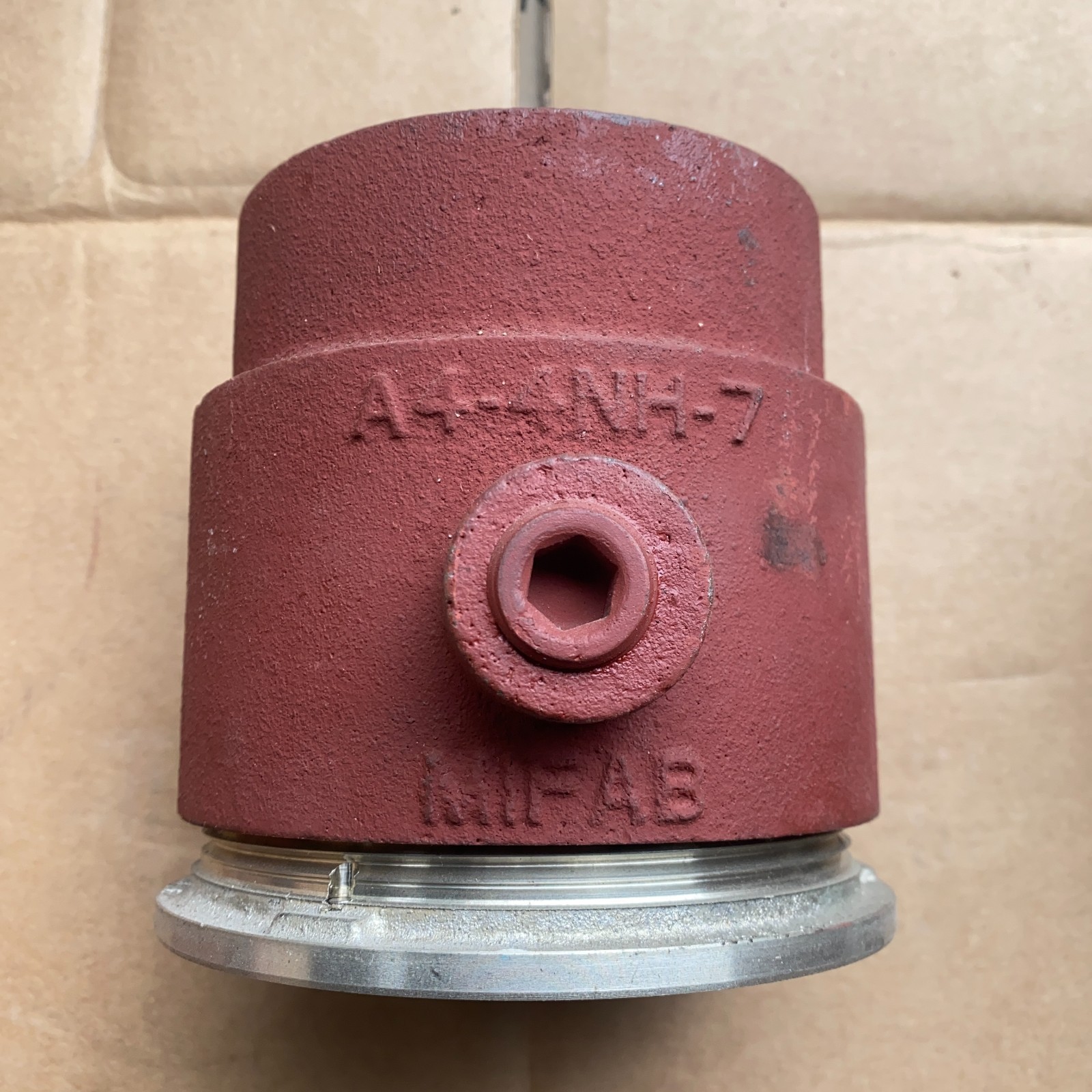 MIFAB C1224-R-1-6 4” No-Hub Cleanout w/ Nickel Bronze Round Cover – New