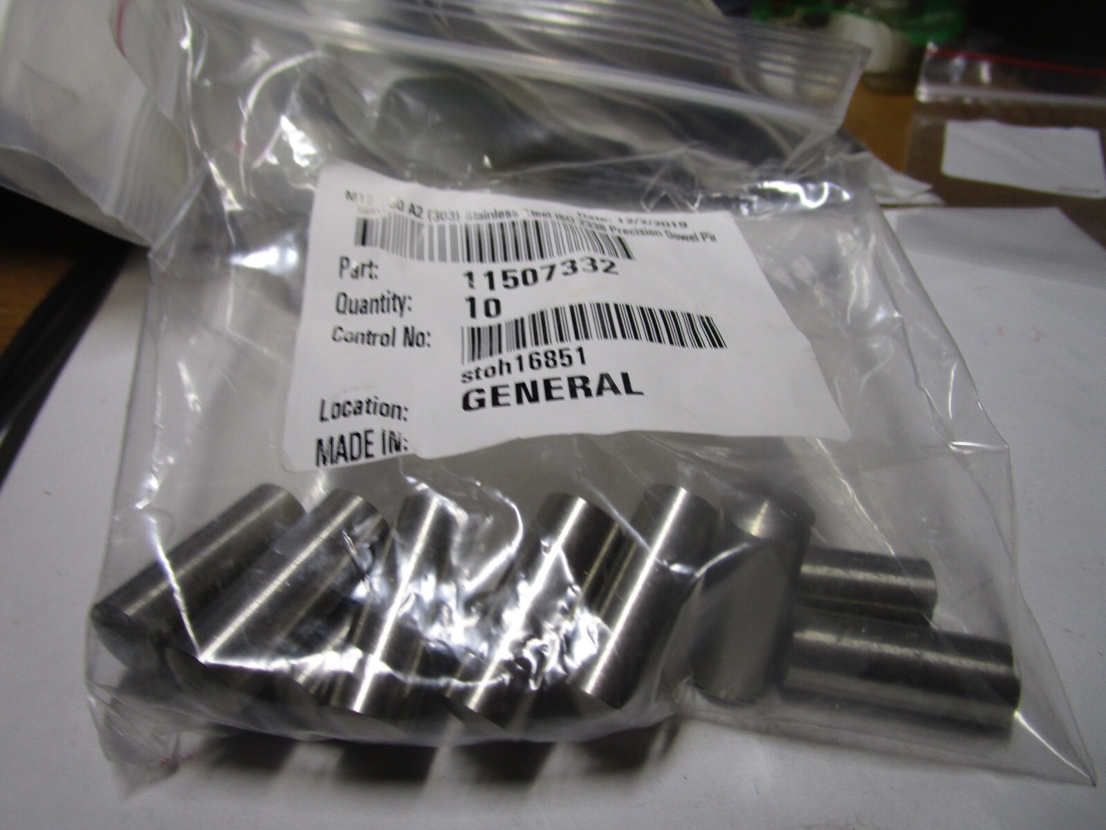 M12 x 30 A2 (303) Stainless Steel ISO 2338 Precision Dowel Pin QTY 10