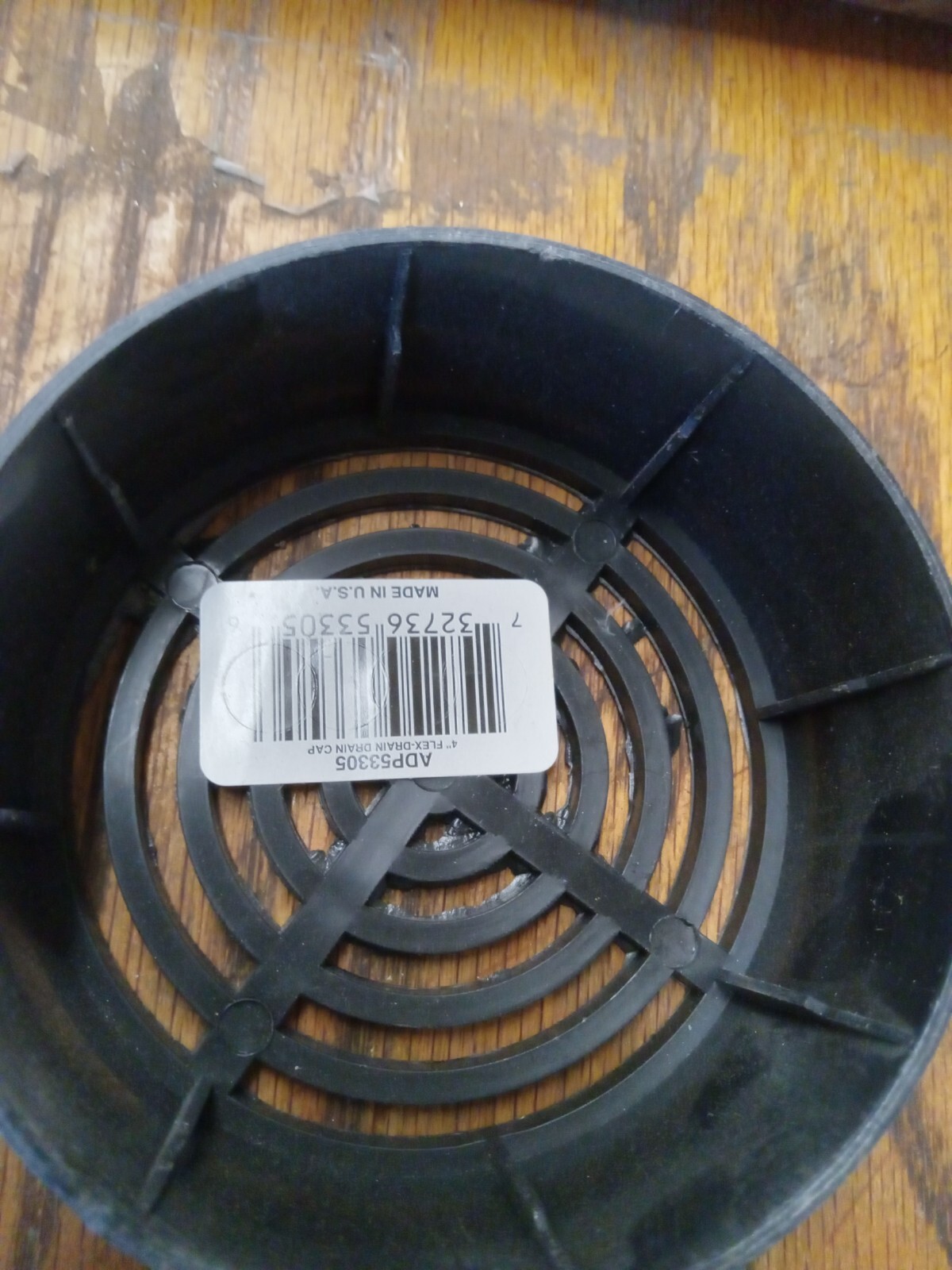 Flex-Drain Drain Cap Black Copolymer 4″ ADP53305