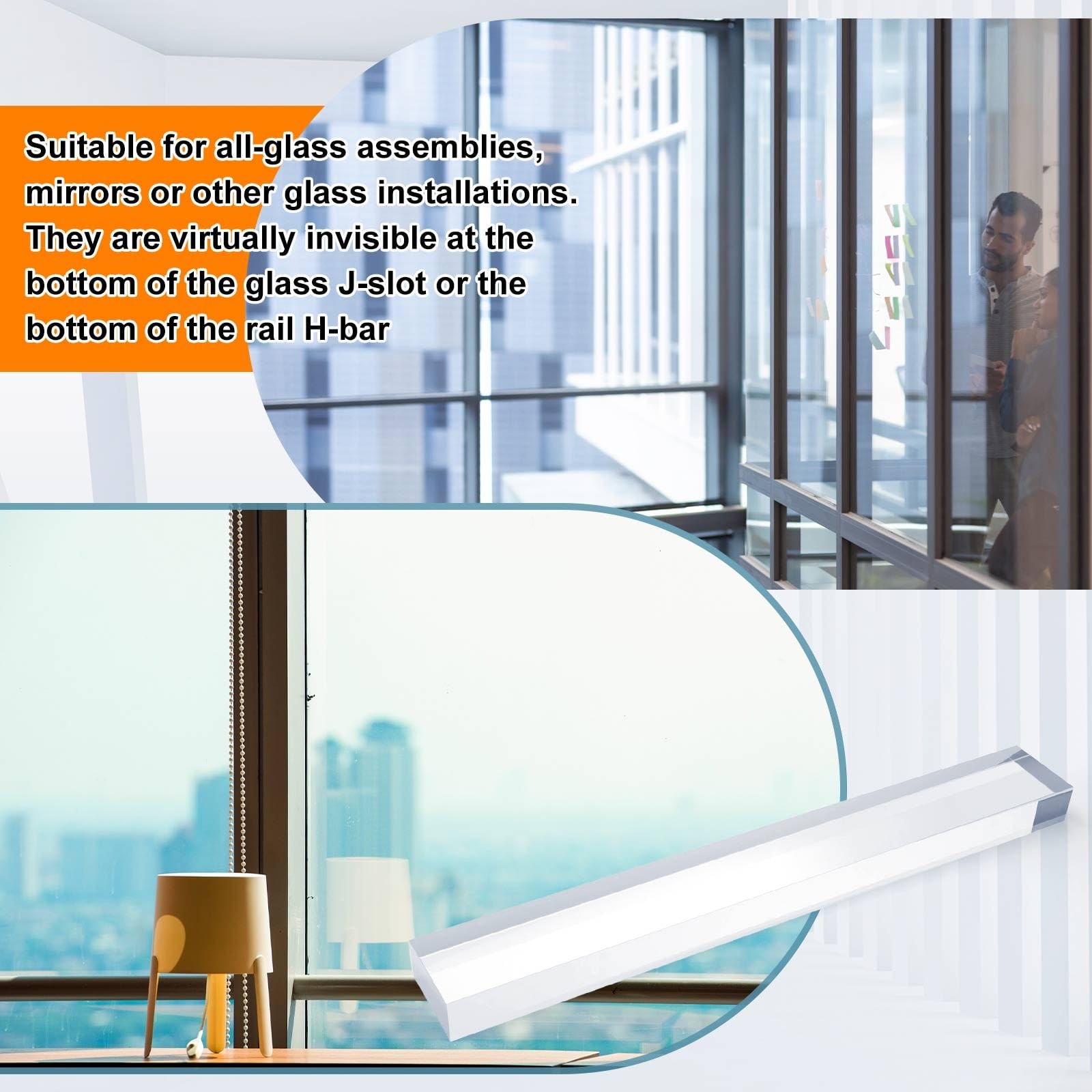 Innconee 100 Pcs 1/8″ x 1/4″ x 2″ Clear Setting Blocks for Glass Shower Glass Sh