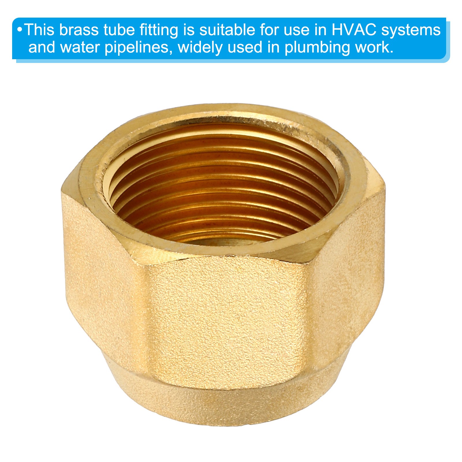 4Pcs 3/4″ Brass Flare Cap 1-1/16UNF Female Thread SAE Flare Pipe Fitting