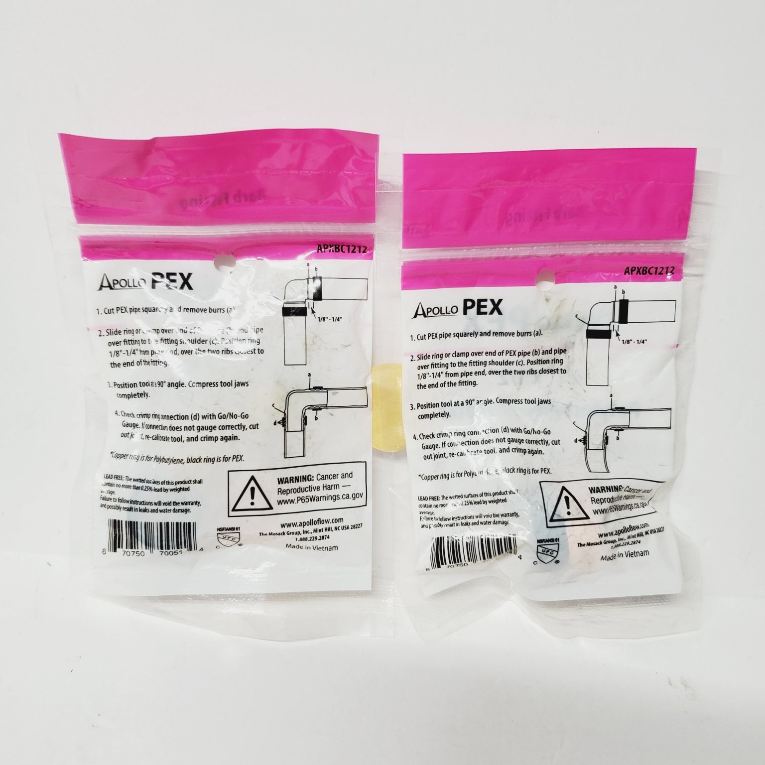 Apollo PEX Polybutylene Adapter 1/2″ x 1/2″ Barb Fitting Lot of 2 Lead Free